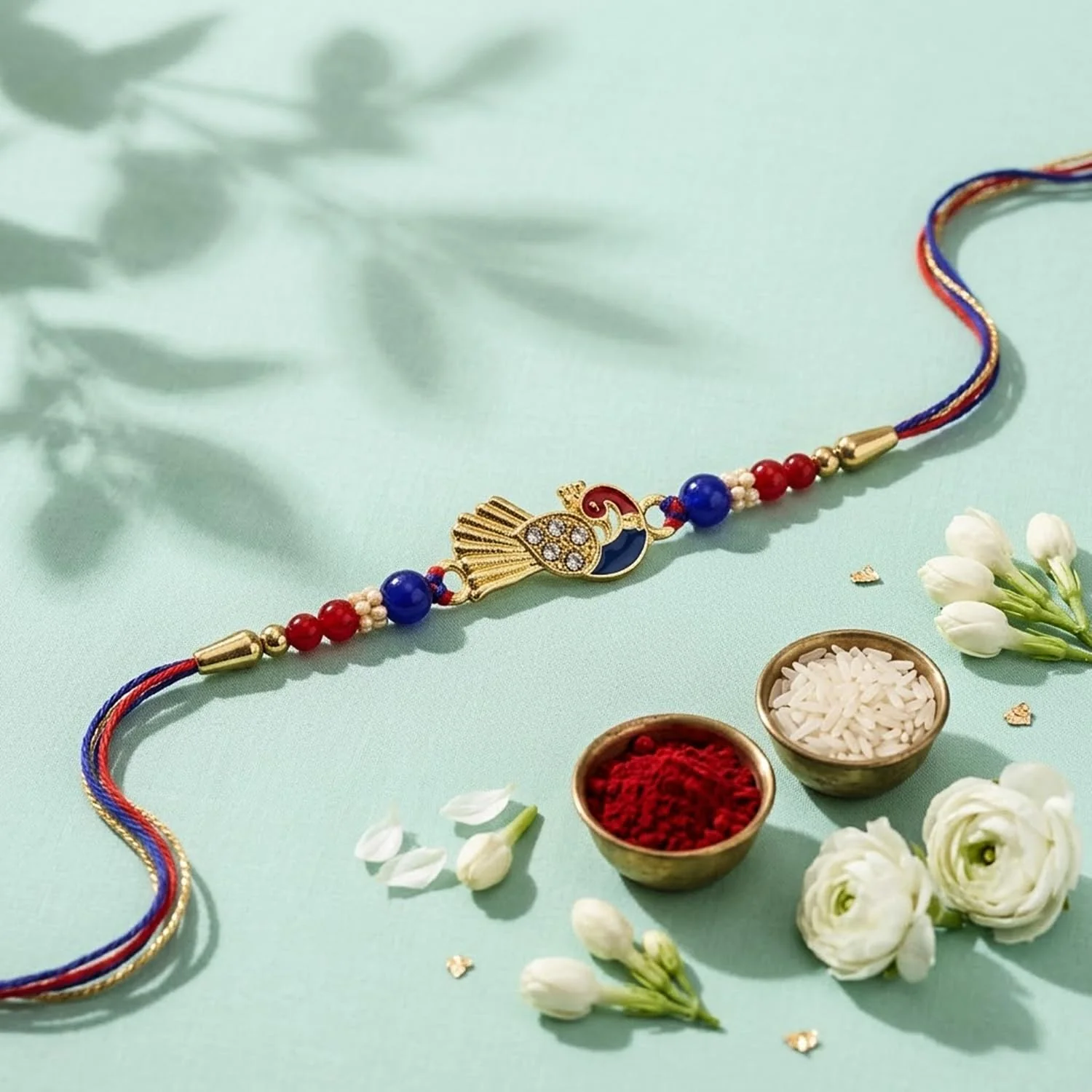 Peacock Design Rakhi with Chocolate for Brother – Raksha Bandhan Gift Combo (Set of - Image 3