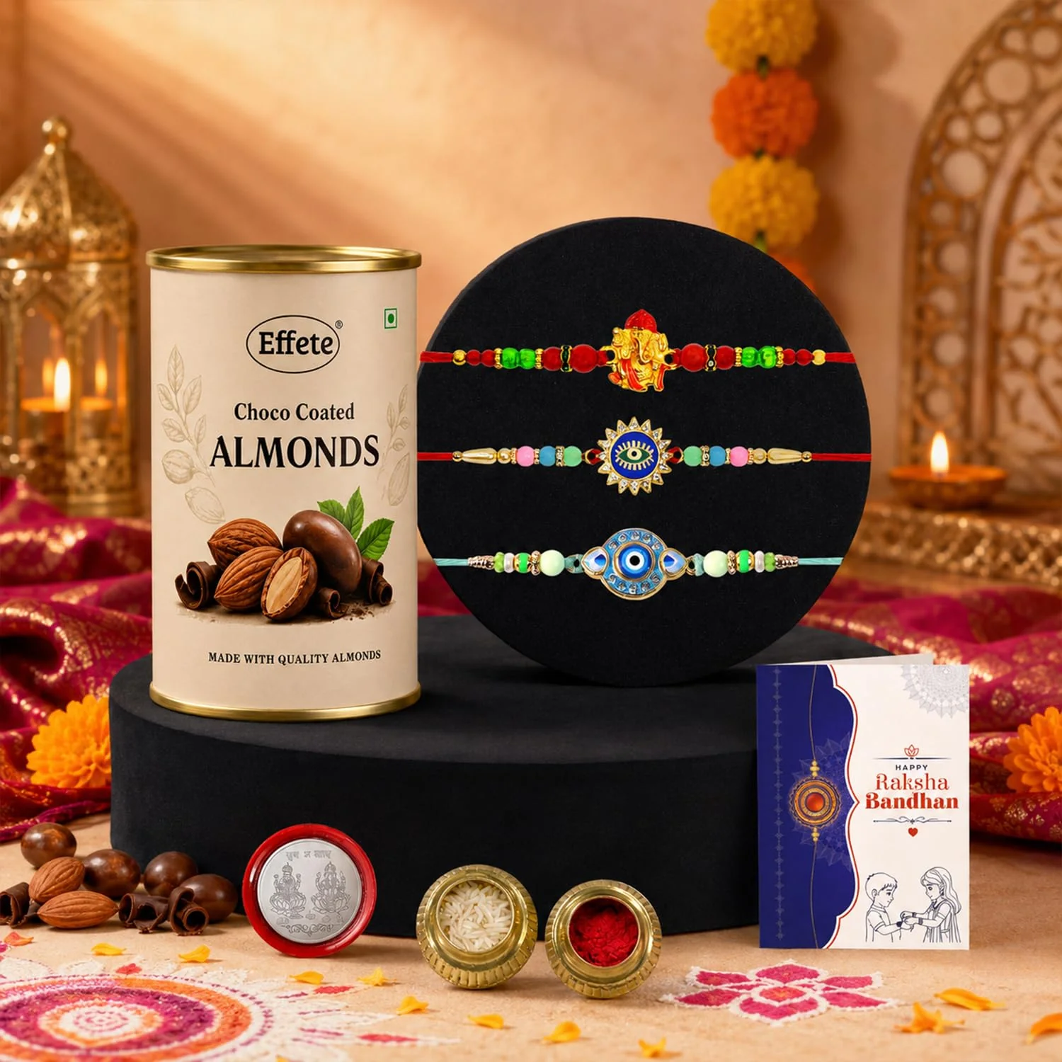 Rakhi Rakhi with Chocolate for Brother – Raksha Bandhan Festive Gift Combo (Pack of