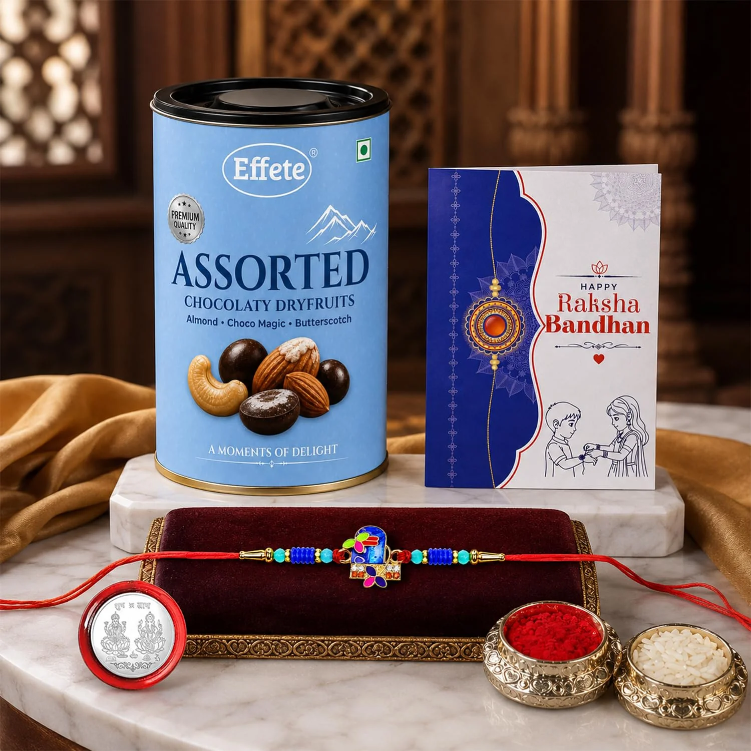 Shivling Design Rakhi with Chocolate for Brother – Raksha Bandhan Gift Combo (Set of - Image 2