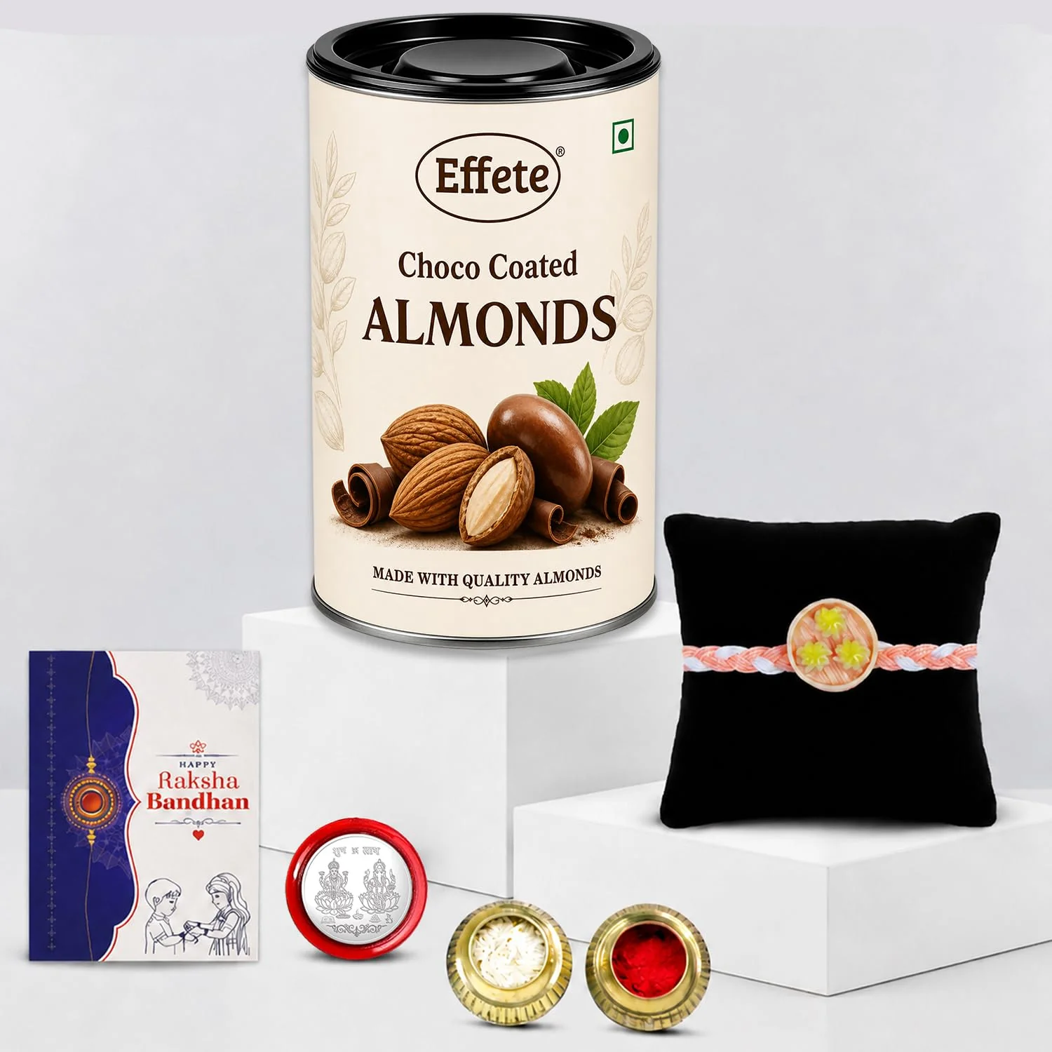 Star Charm Design Rakhi with Chocolate for Brother – Raksha Bandhan Gift Combo (Set