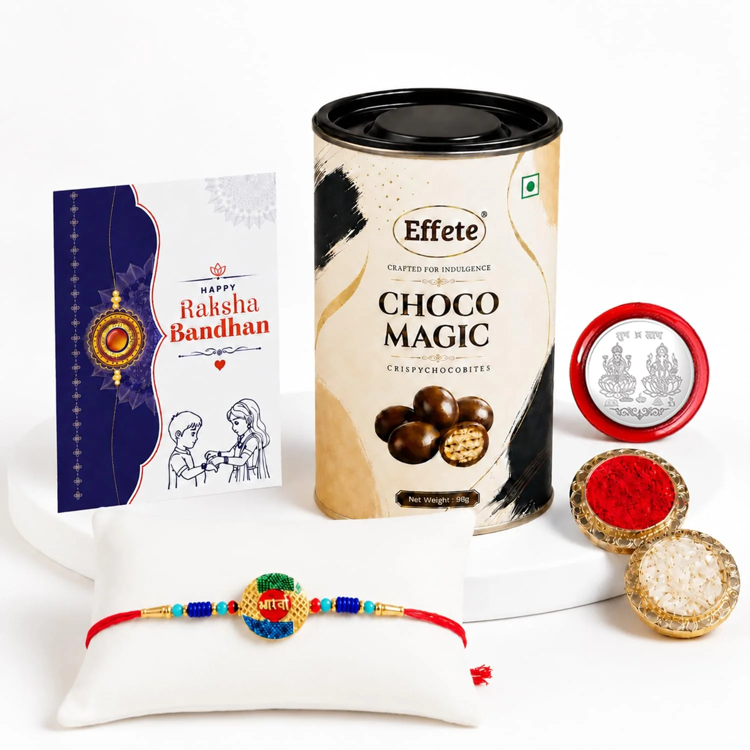 Stylish Colorful Rakhi with Chocolate for Brother – Raksha Bandhan Gift Combo (Set of - Image 2