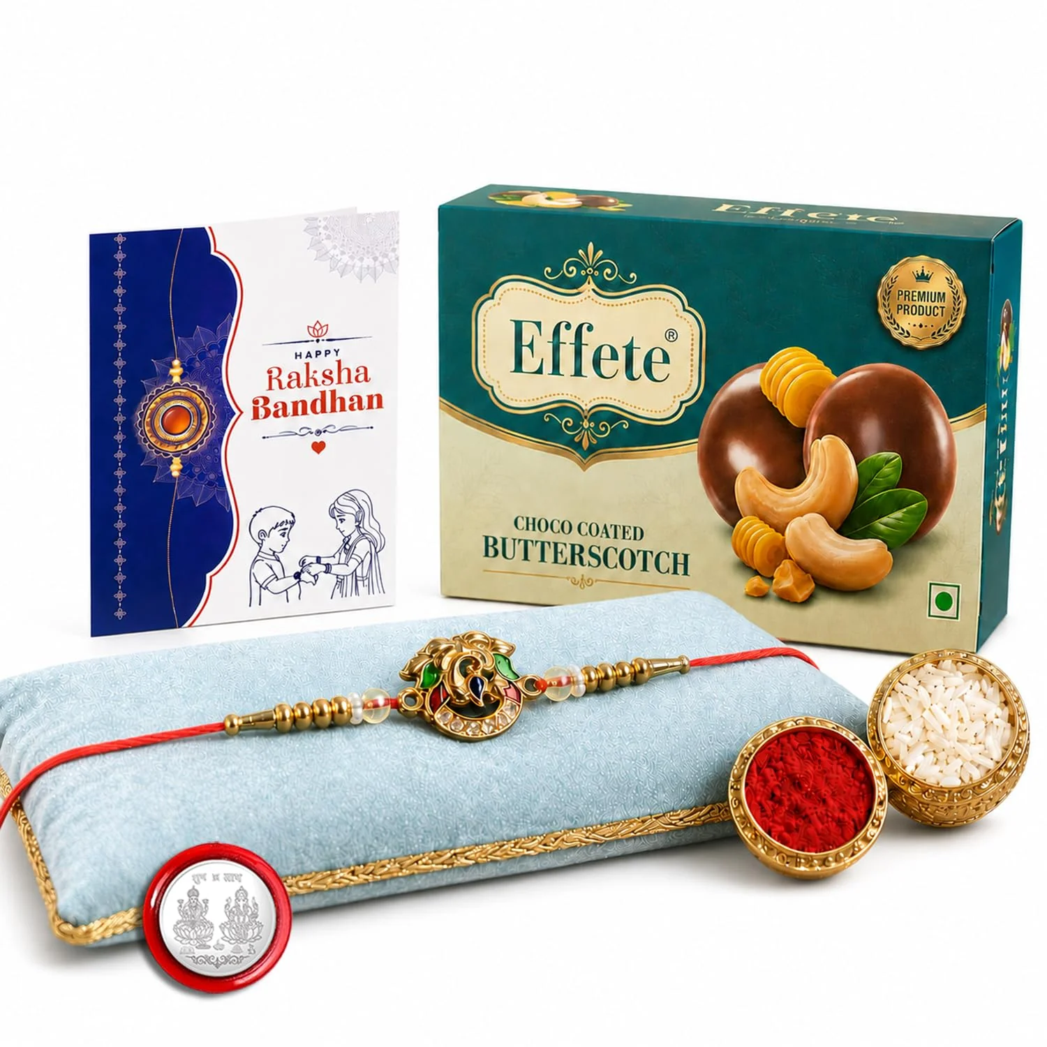 Stylish Design Rakhi with Chocolate for Brother – Raksha Bandhan Gift Combo (Set of - Image 2