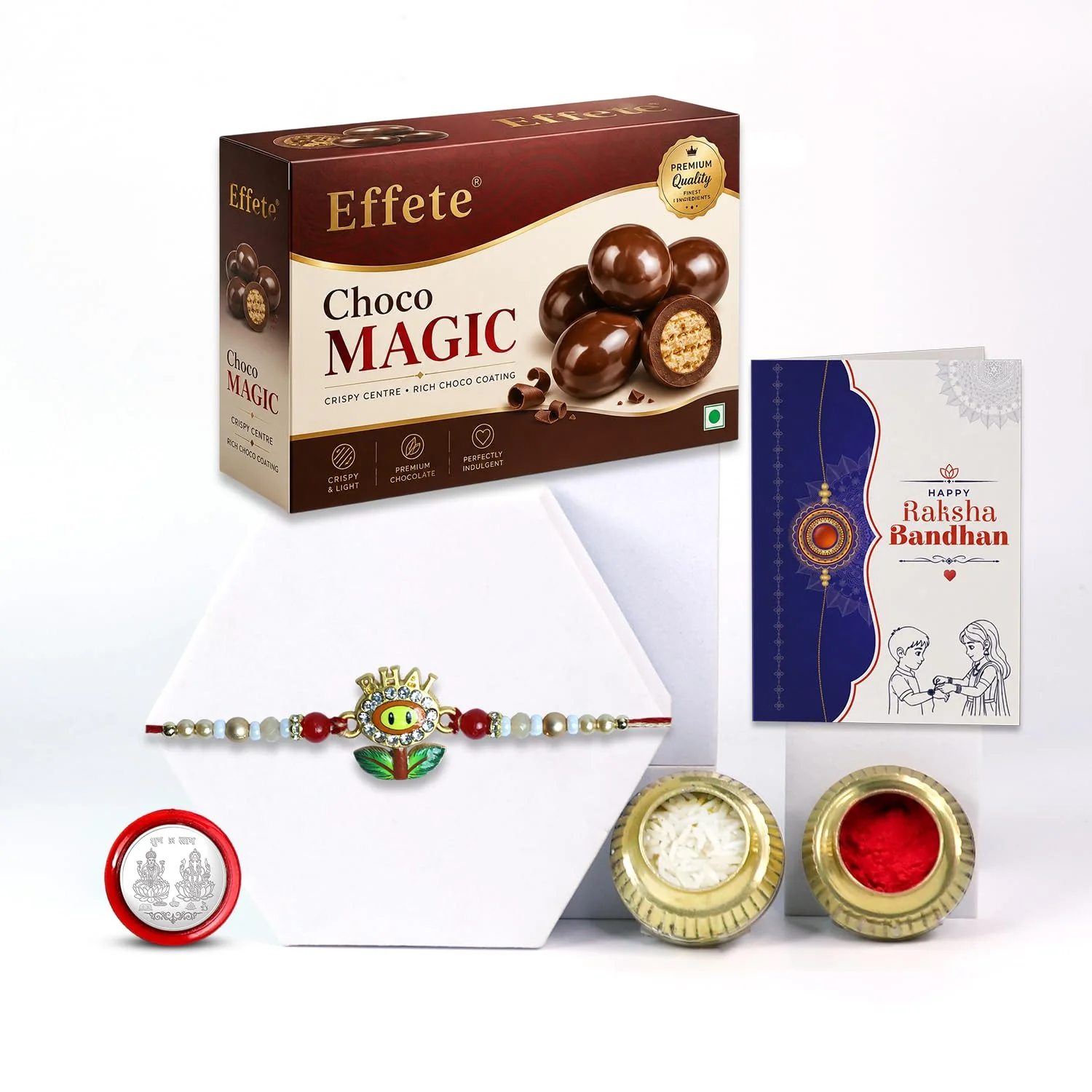 Sunflower Rakhi with Chocolate for Brother – Raksha Bandhan Festive Gift Combo (Pack - Image 2