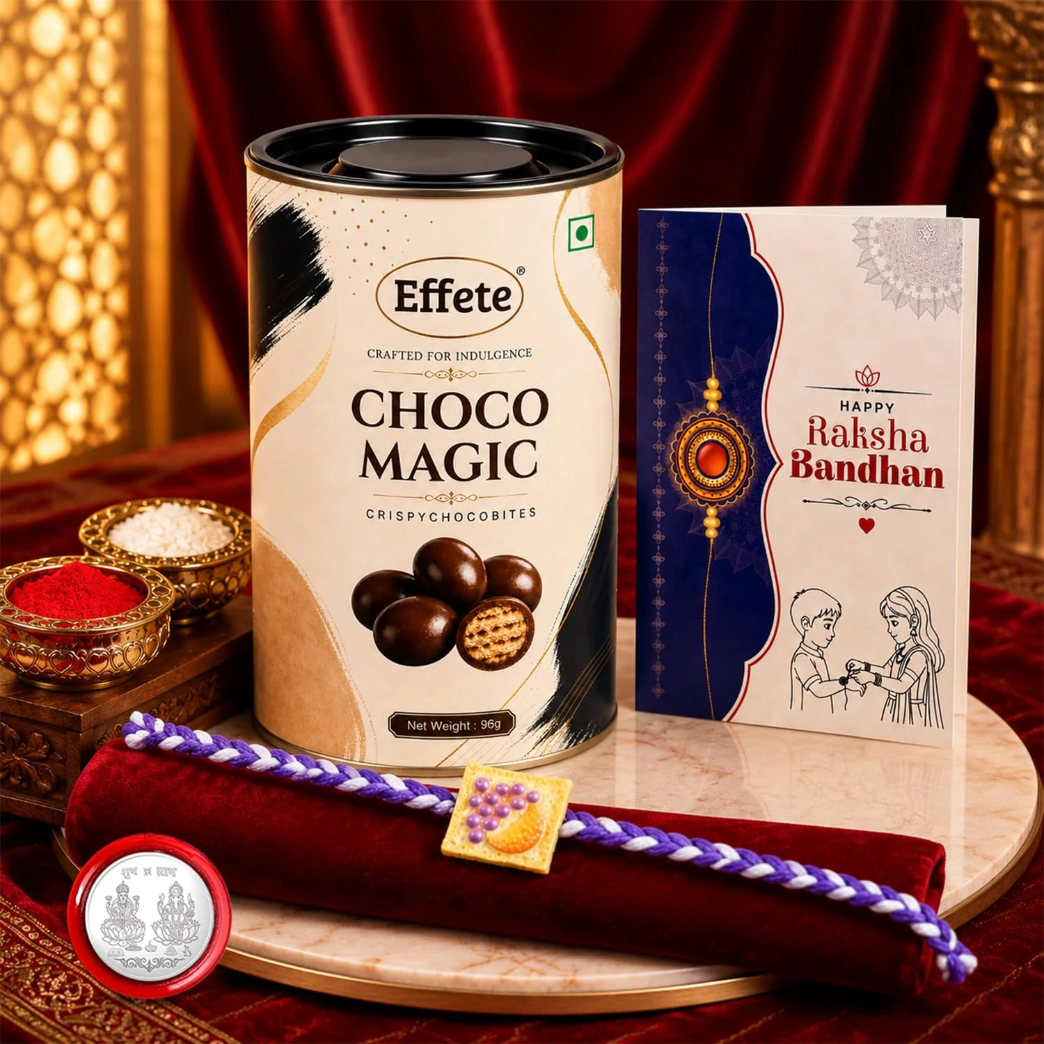 Toast Design Rakhi with Chocolate for Brother – Raksha Bandhan Gift Combo (Set of 5) - Image 2