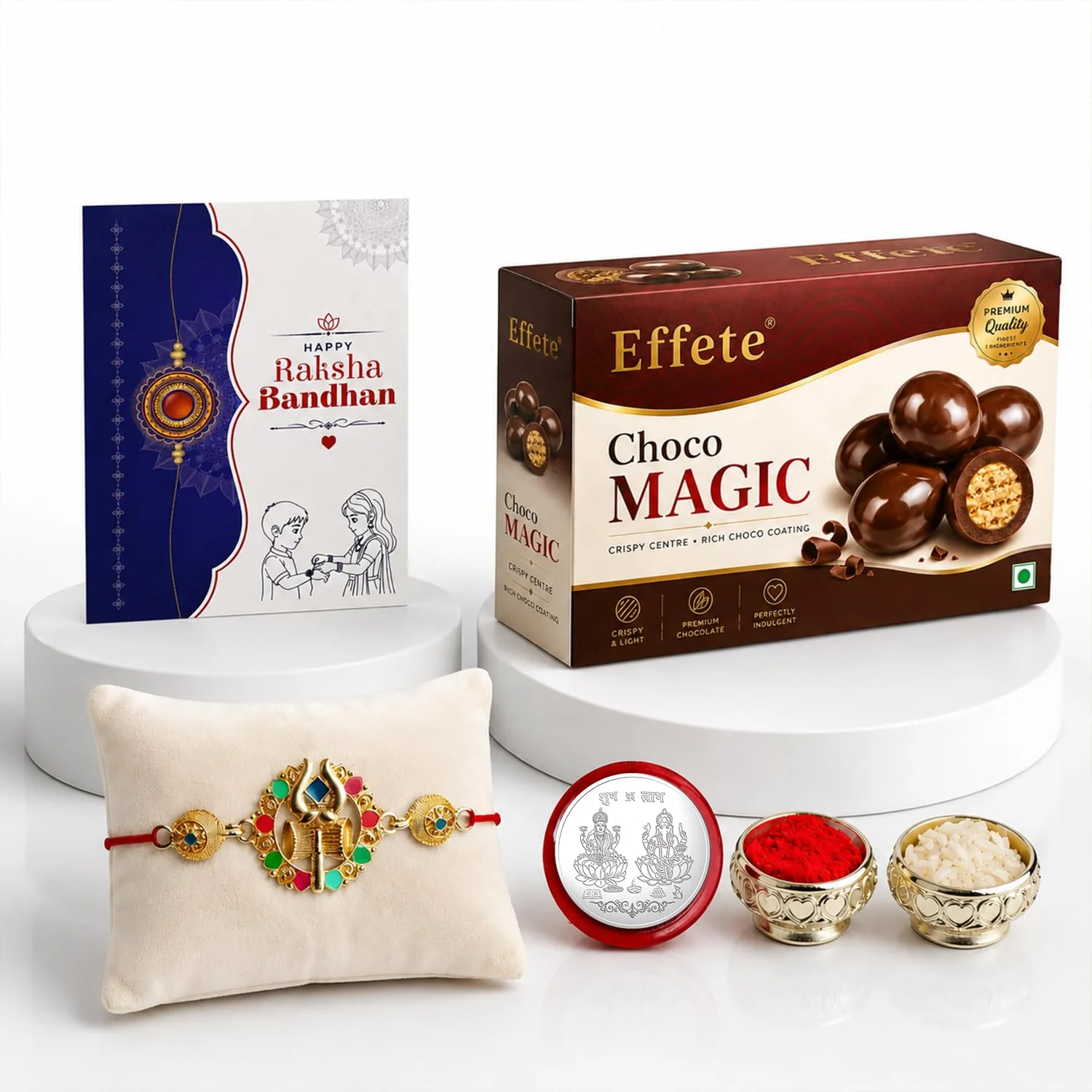 Trishul Rakhi with Chocolate for Brother – Raksha Bandhan Festive Gift Combo (Pack of - Image 2