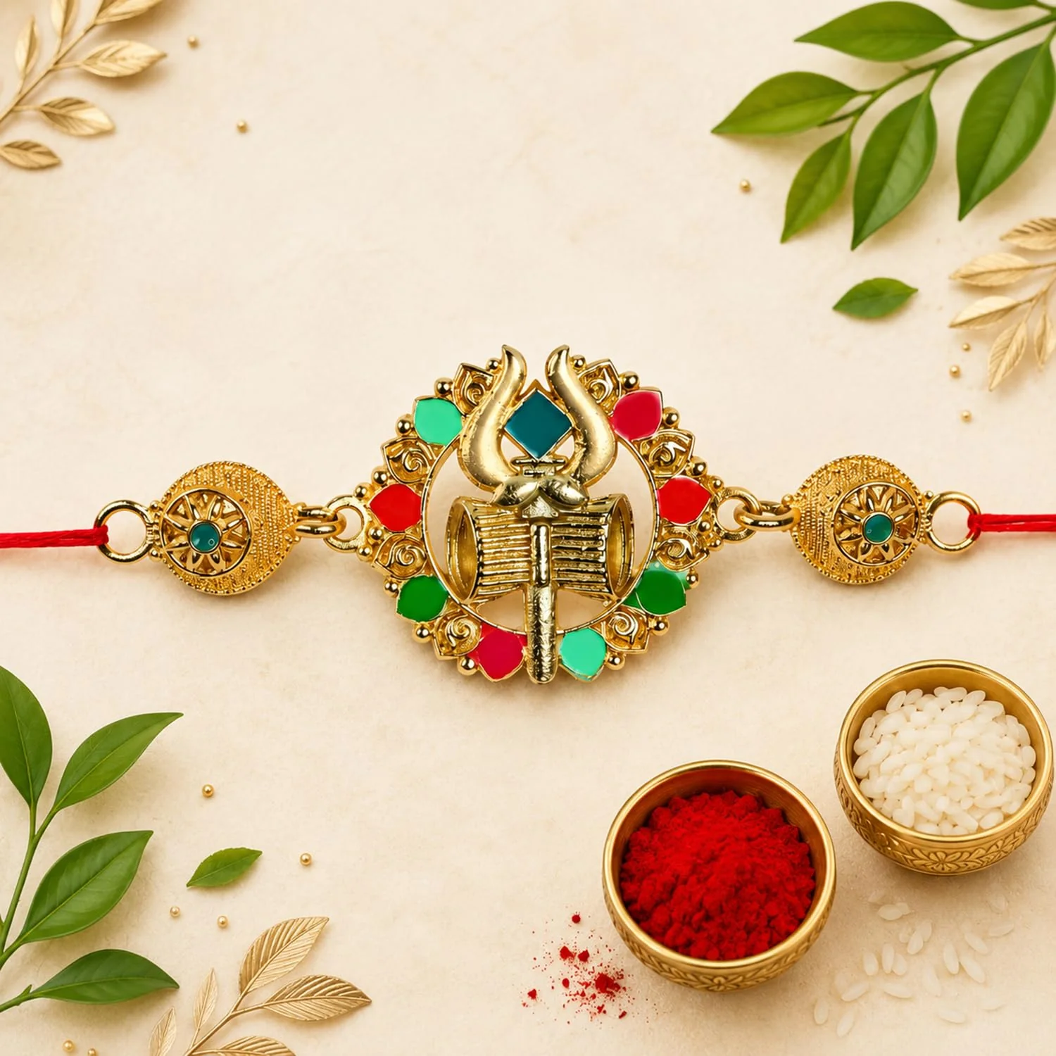 Trishul Rakhi with Chocolate for Brother – Raksha Bandhan Festive Gift Combo (Pack of - Image 3