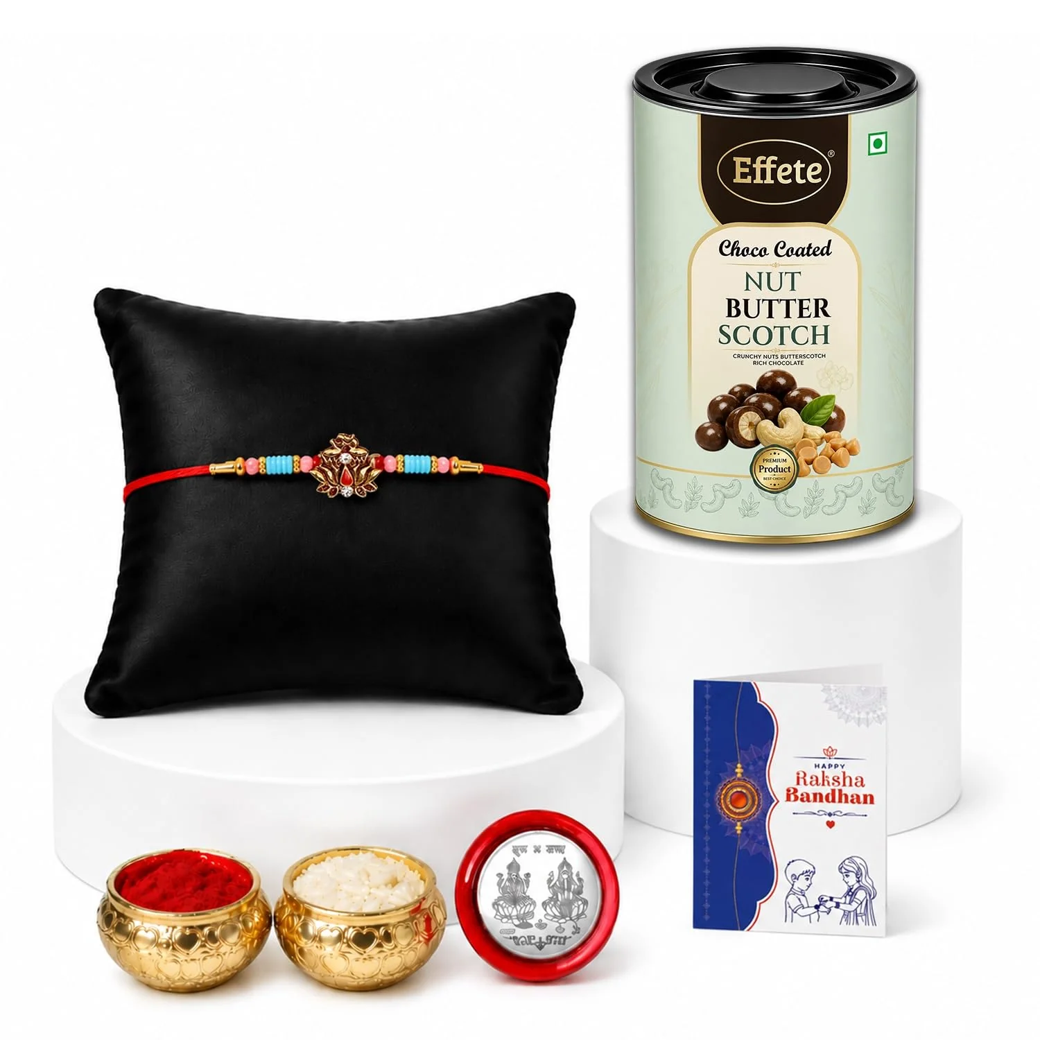 Rakhi with Chocolate for Brother – Flower Raksha Bandhan Combo Gift Set (Set of 5) - Image 5