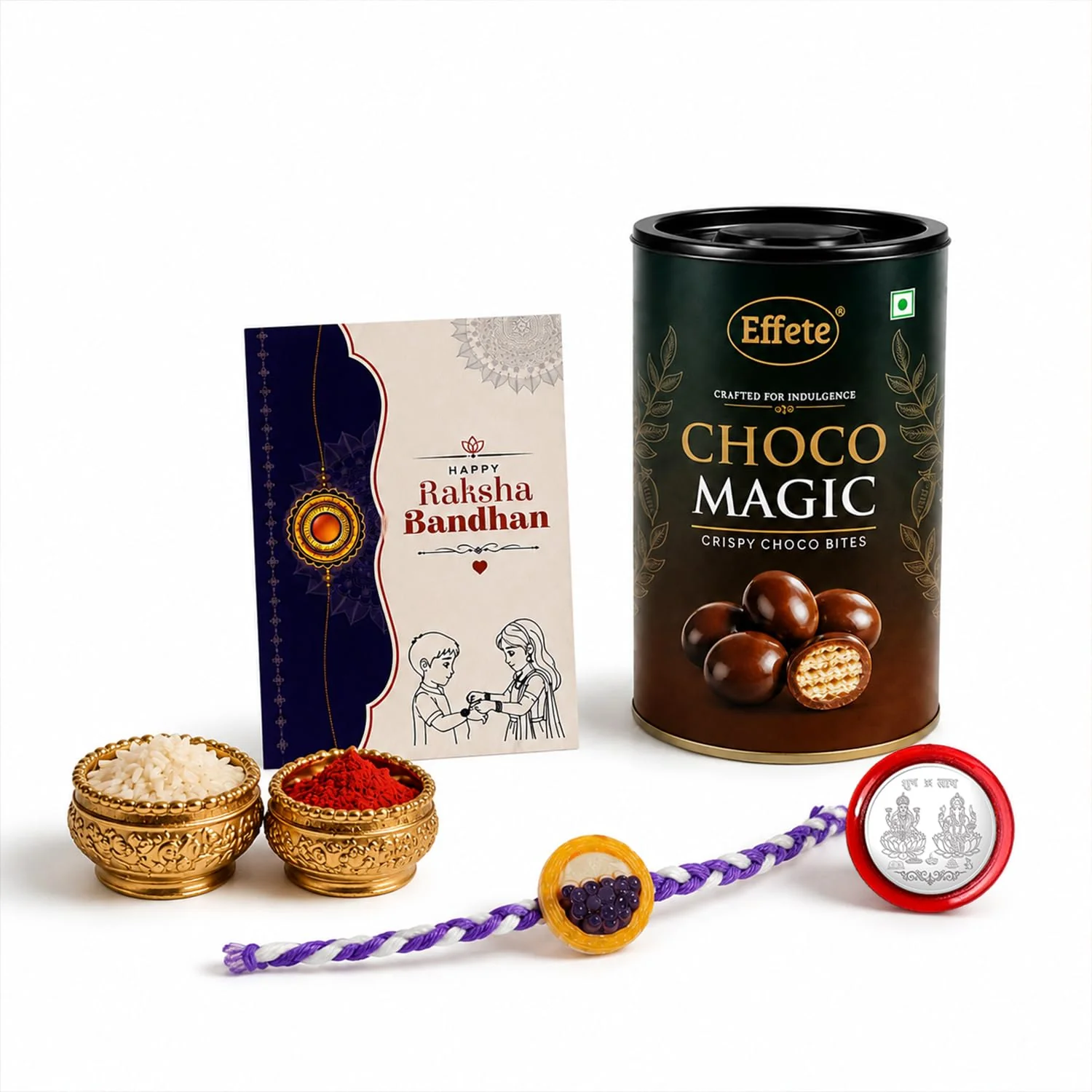 Rakhi with Chocolate for Brother Combo (Set of 5) – Grapes Style Raksha Bandhan Festi - Image 2