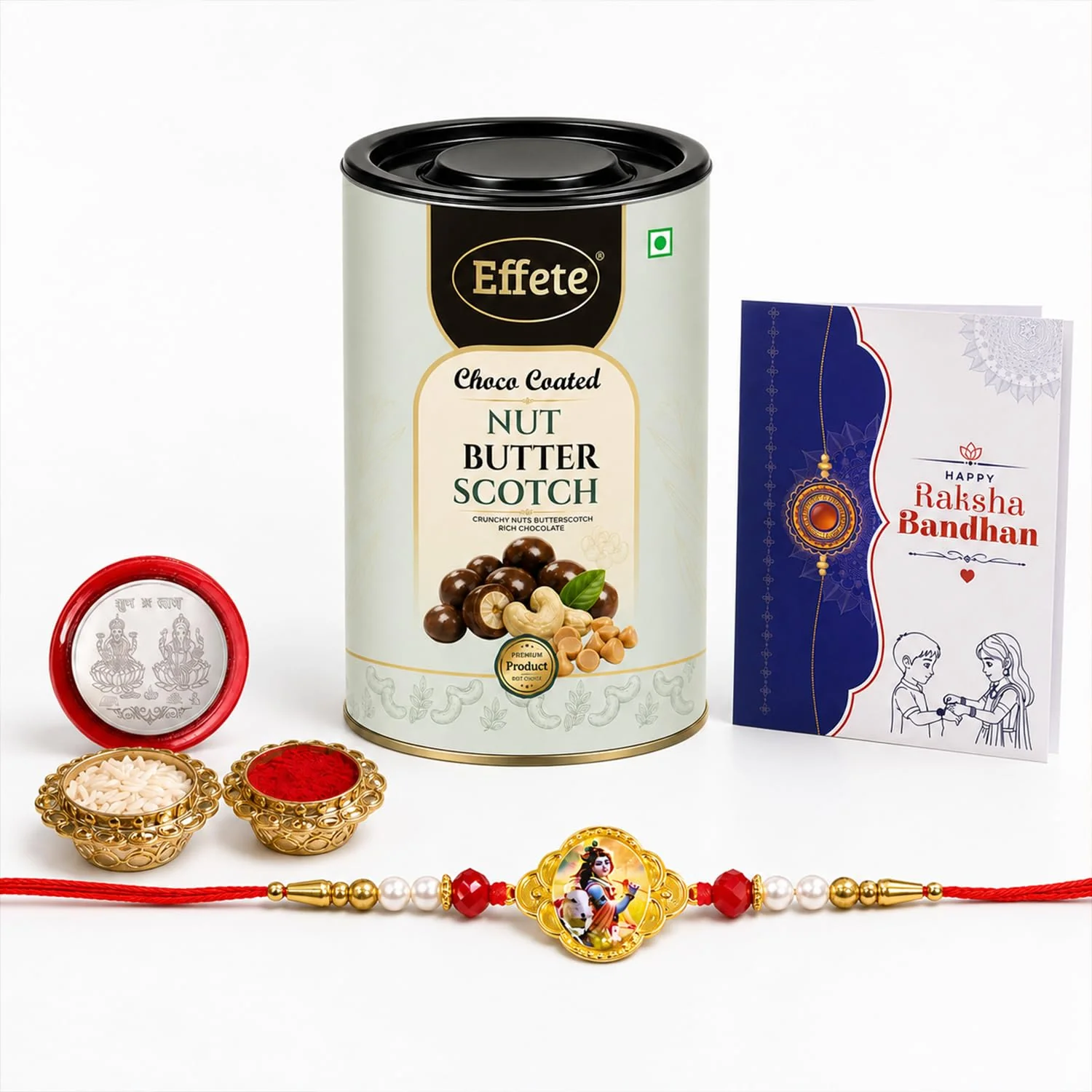 Rakhi with Chocolate for Brother (Set of 5) – Krishna Design Raksha Bandhan Combo - Image 2