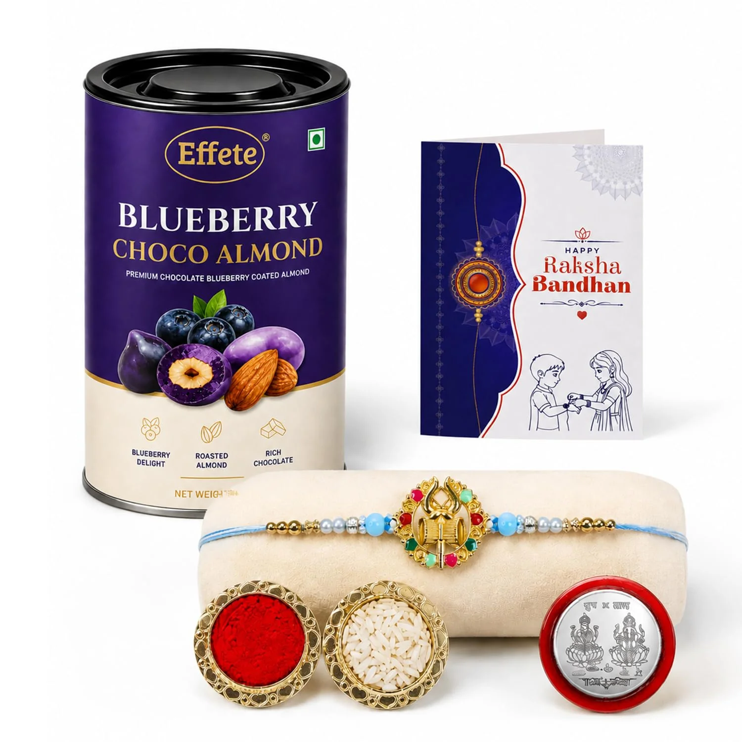 Rakhi with Chocolate for Brother (Set of 5) – Trishul Damru Design Raksha Gift Combo - Image 2