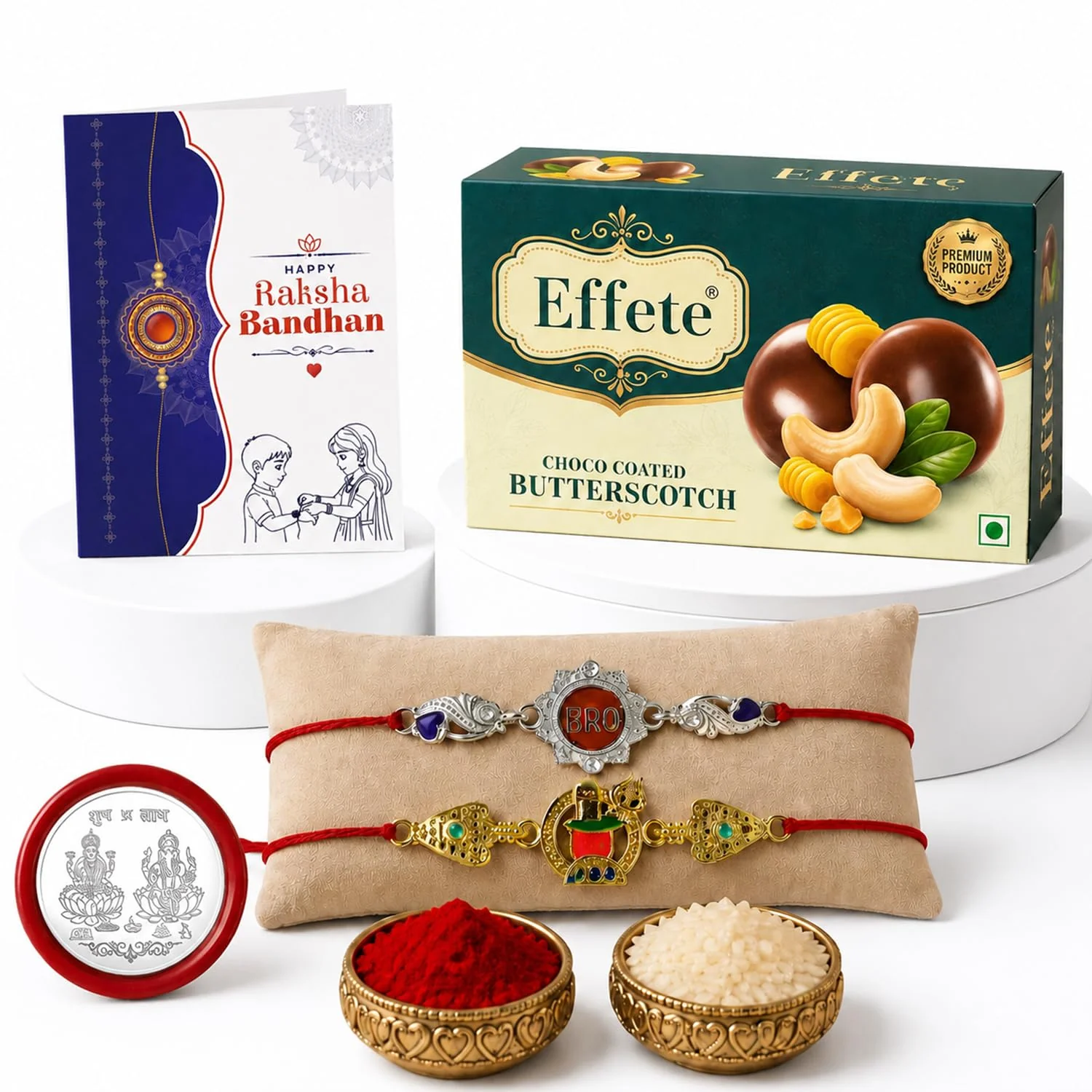 Rakhi with Chocolate for Brother (Set of 6) – Bro Shivling Design Raksha Gift Combo - Image 2