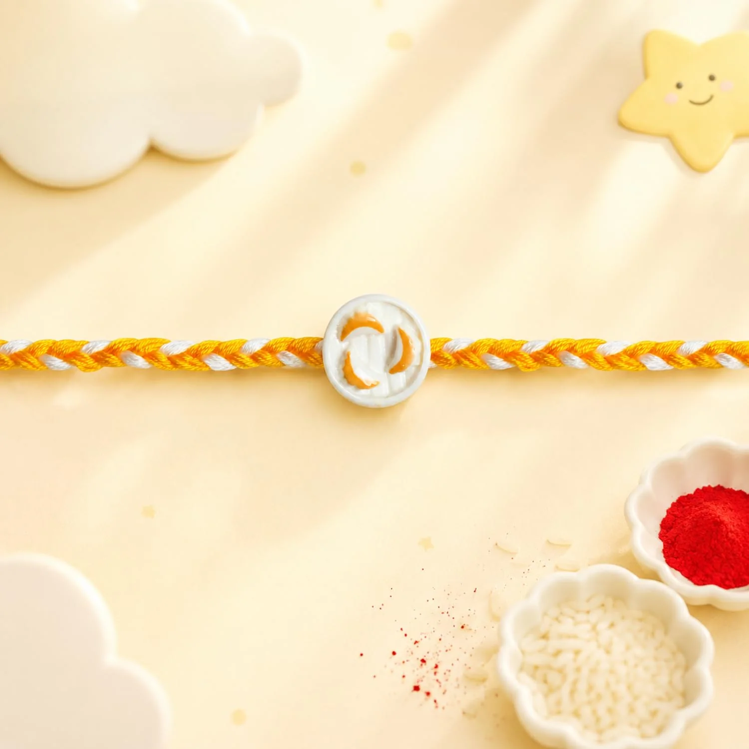 Rakhi with Chocolate for Brother (Set of 6) – Flower Round Shape Raksha Gift Combo - Image 7