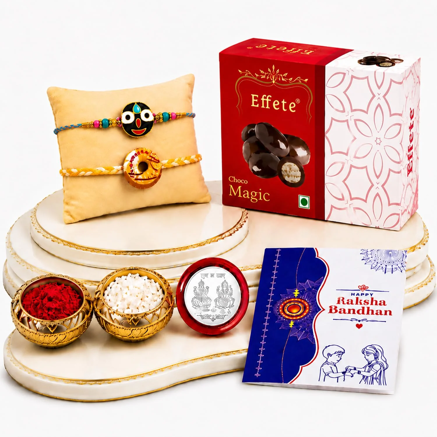 Rakhi with Chocolate for Brother (Set of 6) – Kids Food Design Raksha Gift Combo - Image 2