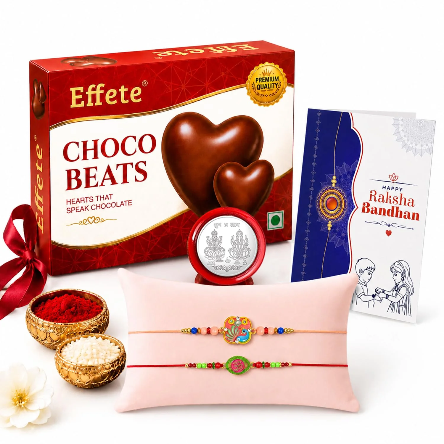 Rakhi with Chocolate for Brother (Set of 6) – Om Bird Design Raksha Bandhan Combo - Image 2