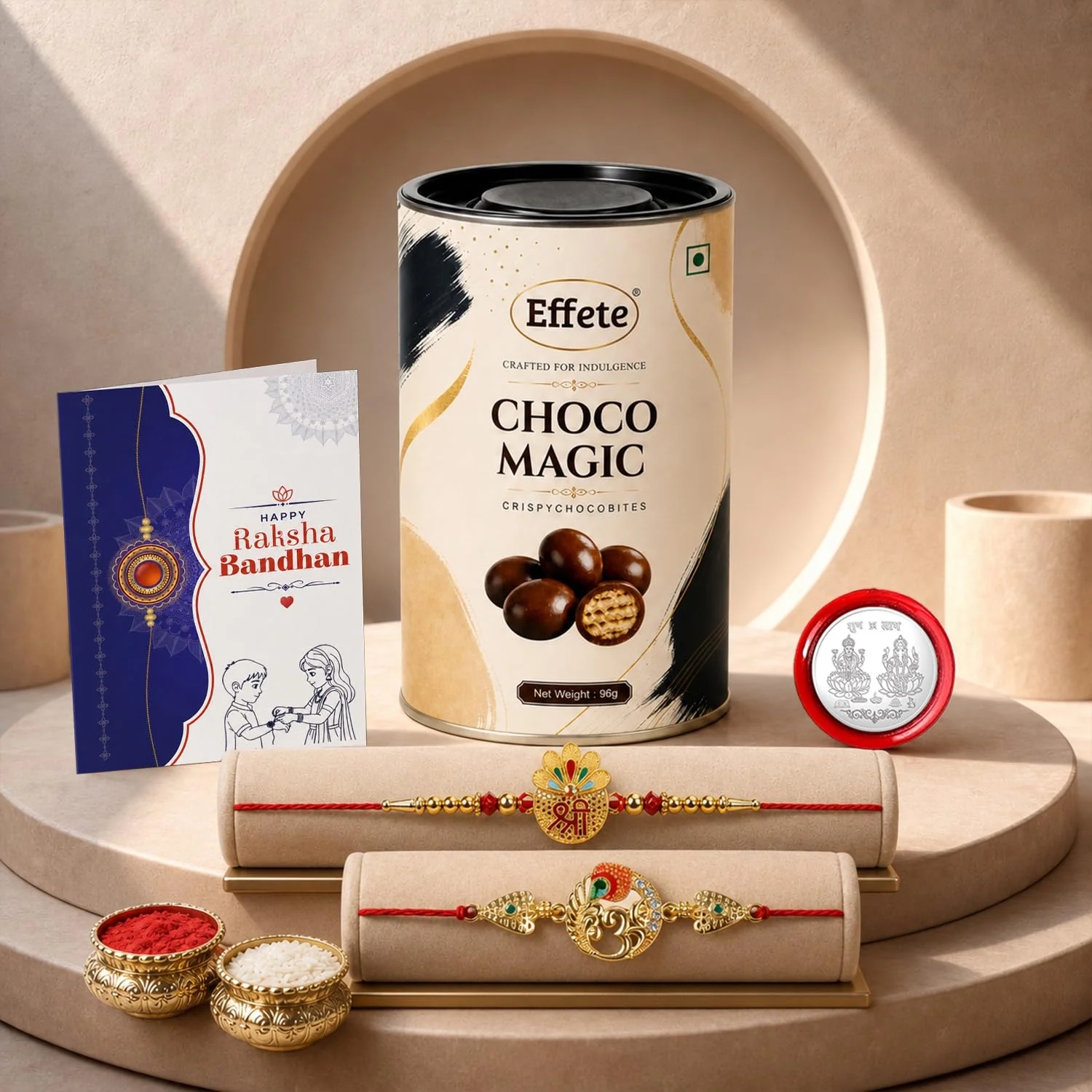 Rakhi with Chocolate for Brother (Set of 6) – Shree Om Design Raksha Bandhan Combo