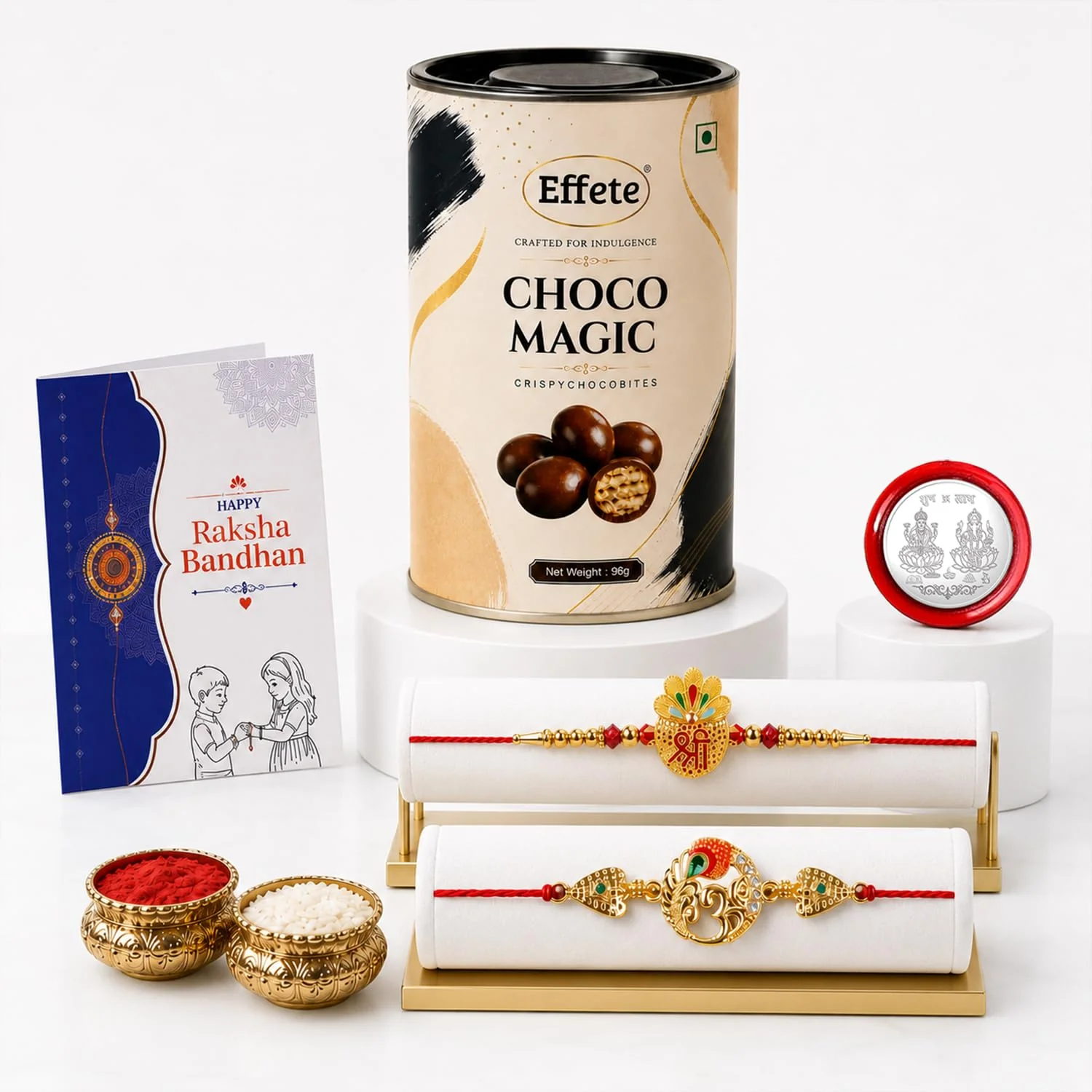 Rakhi with Chocolate for Brother (Set of 6) – Shree Om Design Raksha Bandhan Combo - Image 2