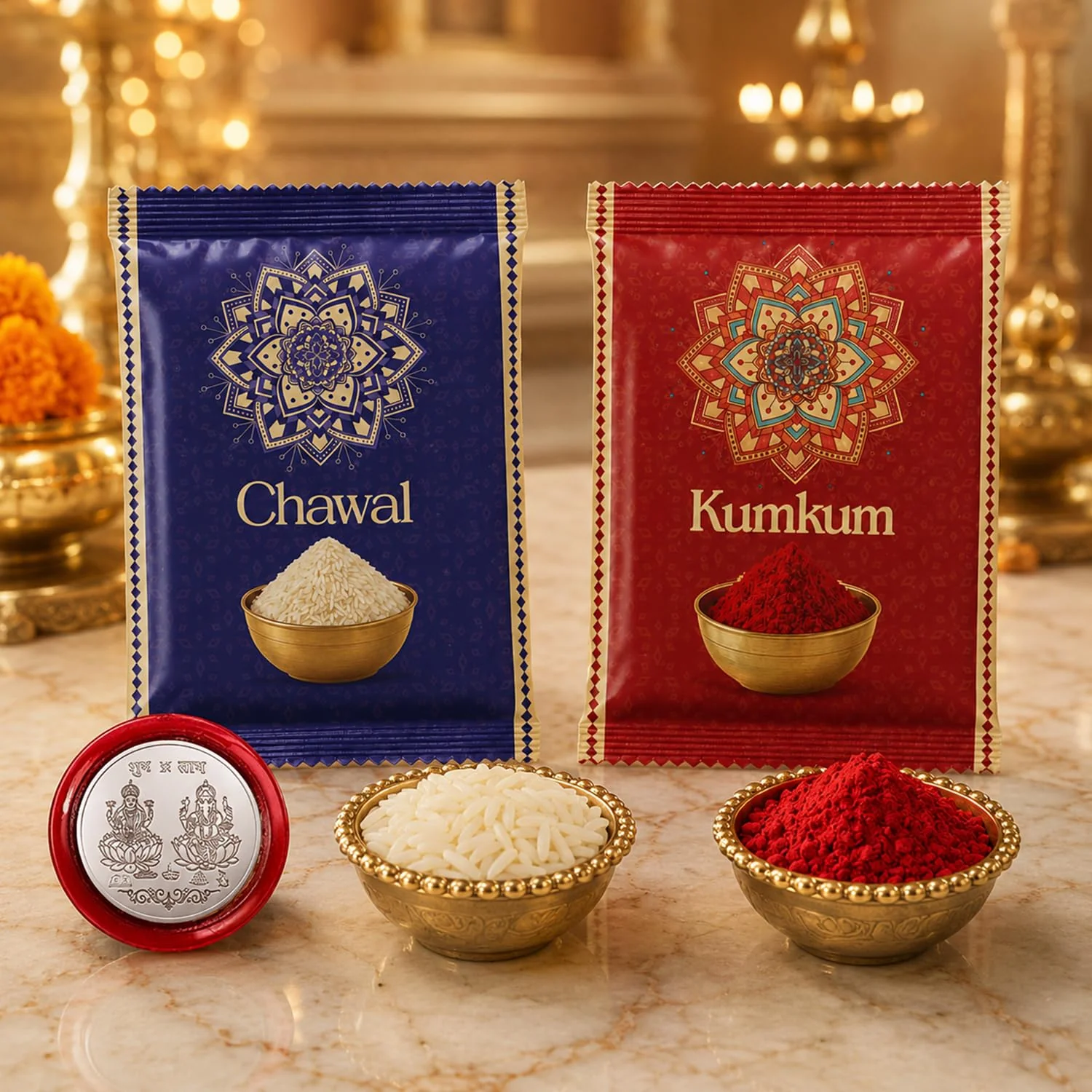 Rakhi with Chocolate for Brother (Set of 6) – Bro Peacock Design Raksha Gift Combo - Image 4