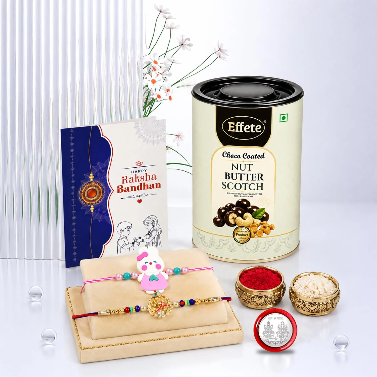 Rakhi with Chocolate for Brother (Set of 6) – Cute Kids Krishna Raksha Gift Combo