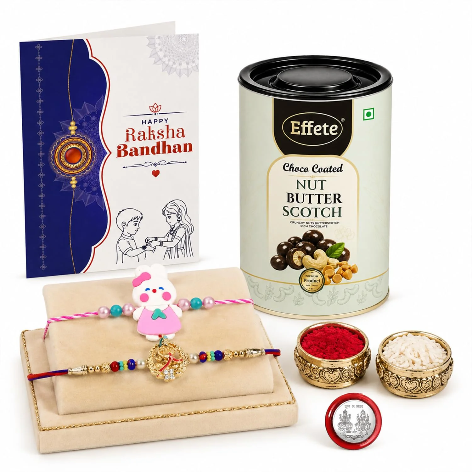 Rakhi with Chocolate for Brother (Set of 6) – Cute Kids Krishna Raksha Gift Combo - Image 3
