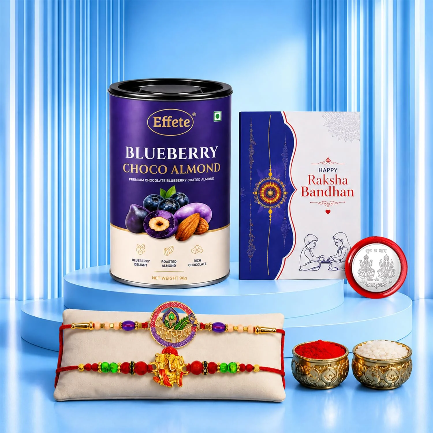 Rakhi with Chocolate for Brother (Set of 6) – Ganehsa Radha Krishna Design Combo