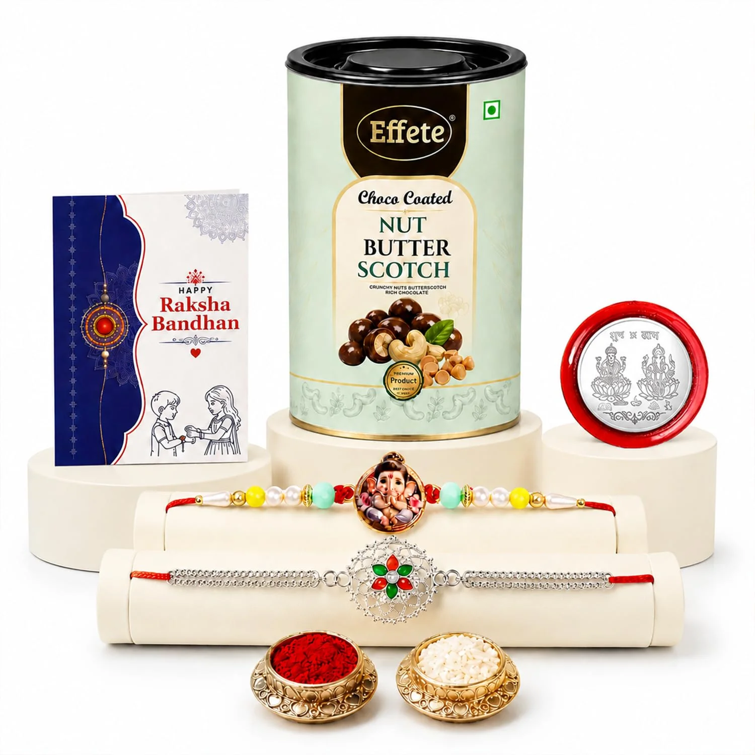Rakhi with Chocolate for Brother (Set of 6) – Ganesha Raksha Bandhan Festive Combo - Image 2
