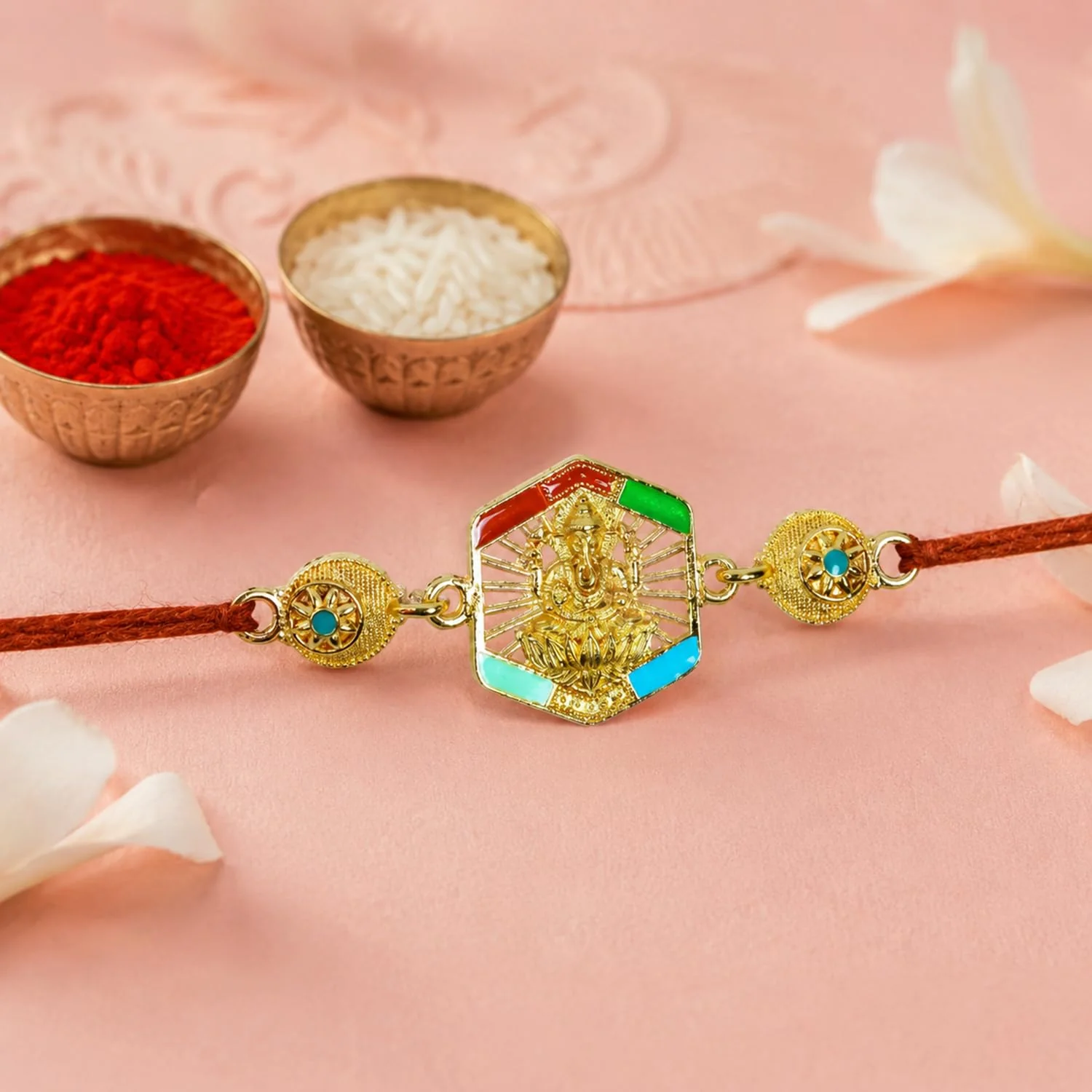 Rakhi with Chocolate for Brother (Set of 6) – Hari Om Ganesha Raksha Bandhan Combo - Image 7
