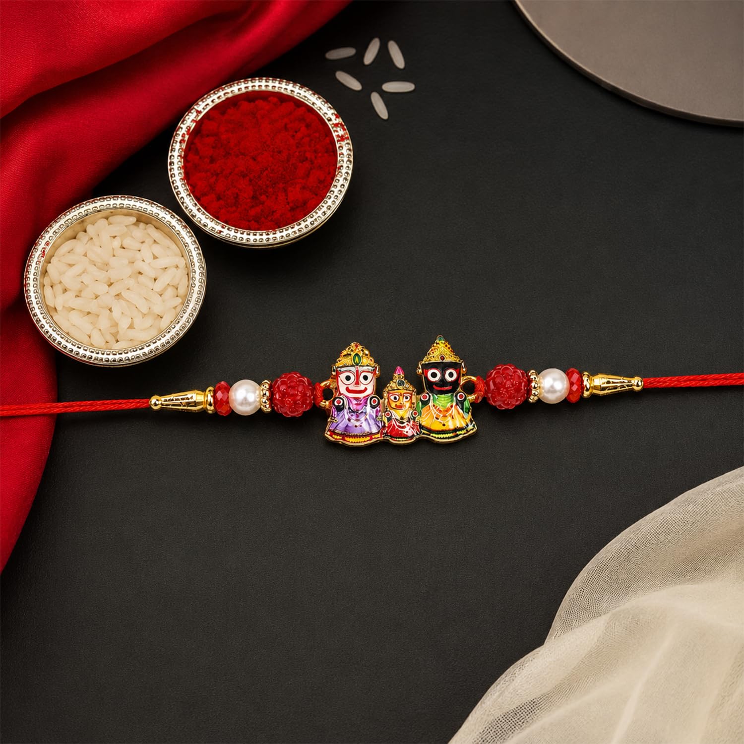 Rakhi with Chocolate for Brother (Set of 6) – Jagannath Swatik Raksha Gift Combo - Image 7