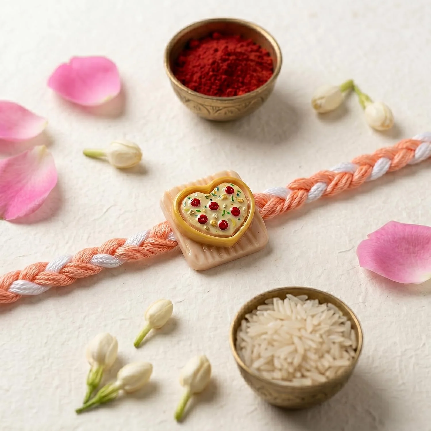 Rakhi with Chocolate for Brother (Set of 6) – Krishna Food Design Raksha Gift Combo - Image 6