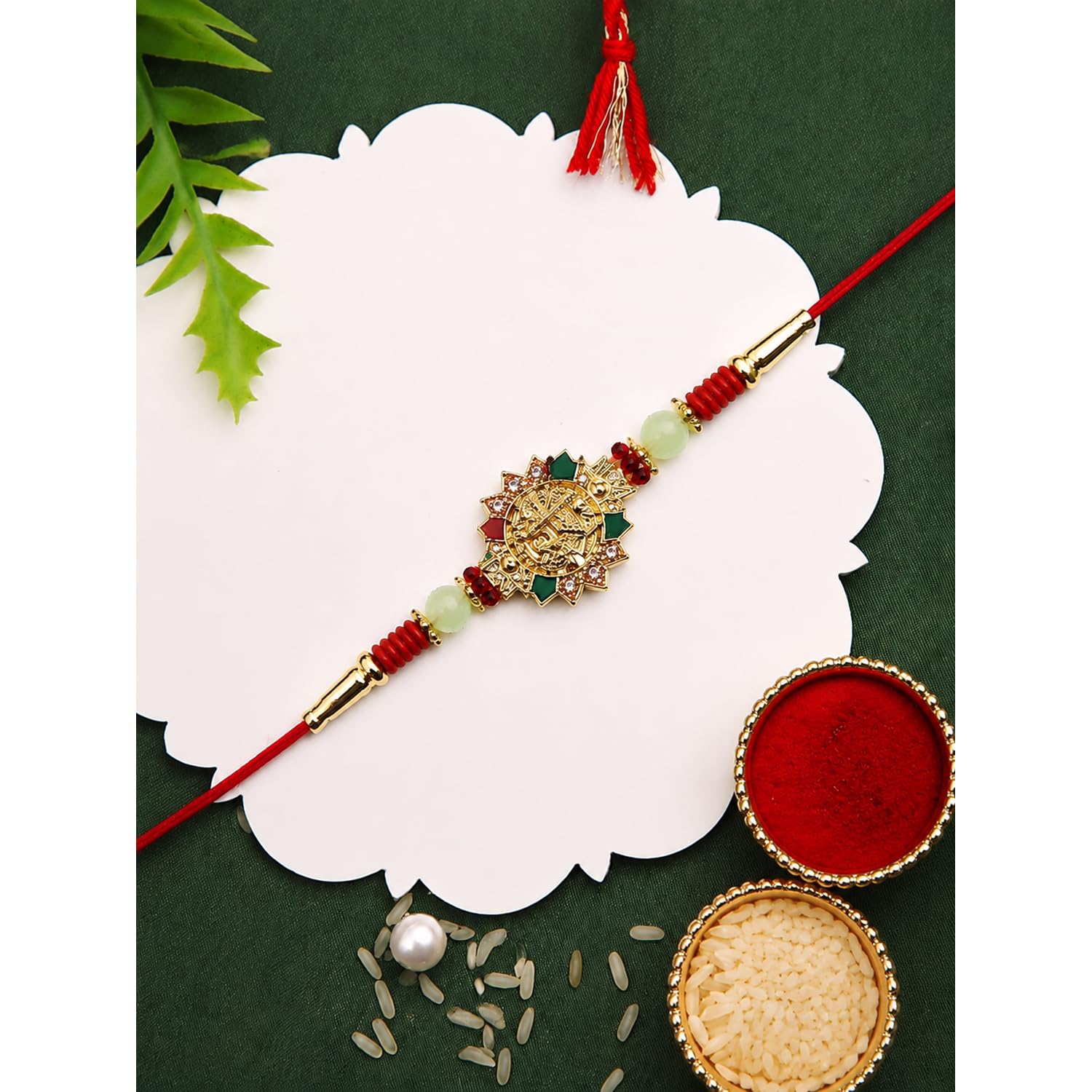 Rakhi with Chocolate for Brother (Set of 6) – Oval Shape Veera Raksha Gift Combo - Image 6
