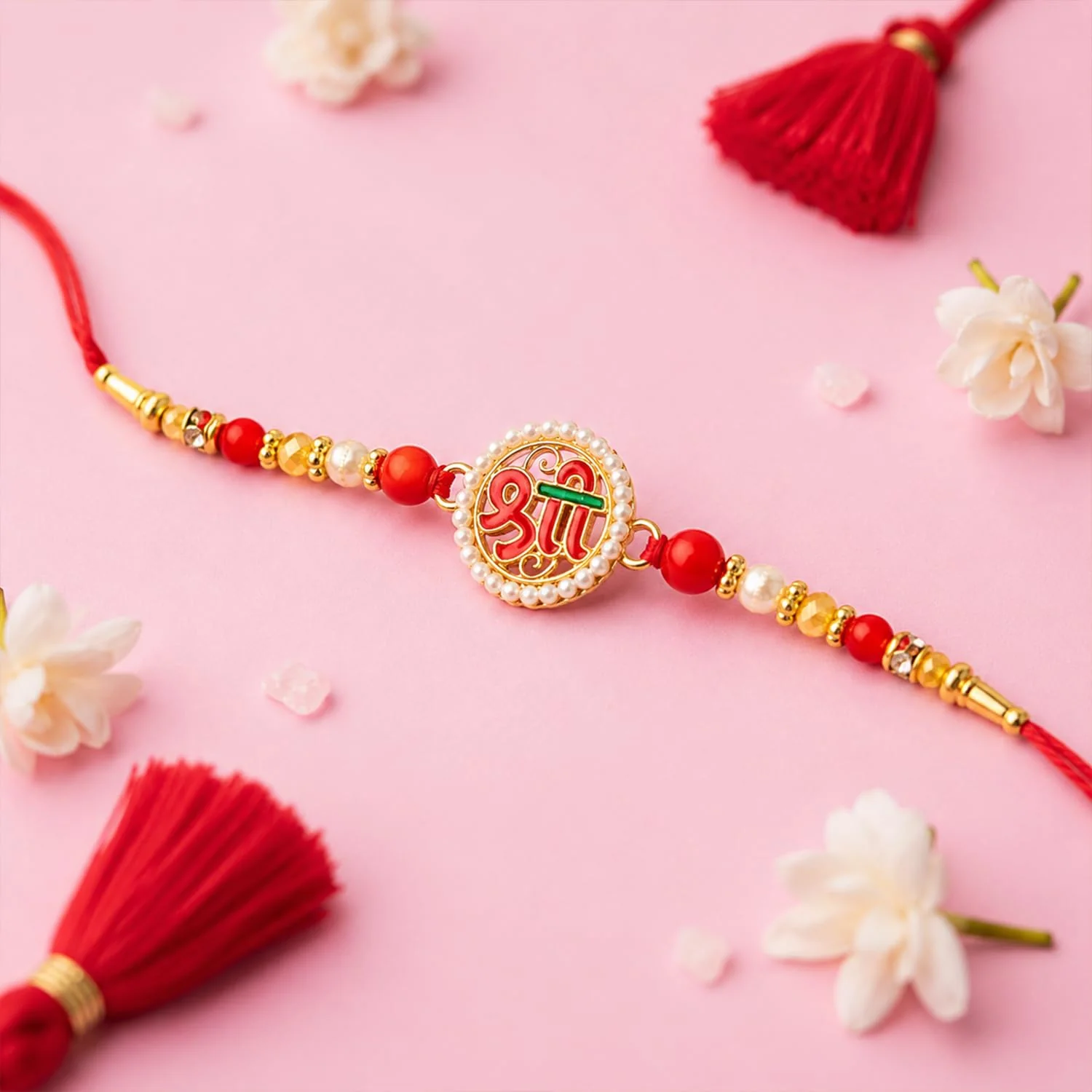 Rakhi with Chocolate for Brother (Set of 6) – Round Shape Flower Design Gift Combo - Image 6