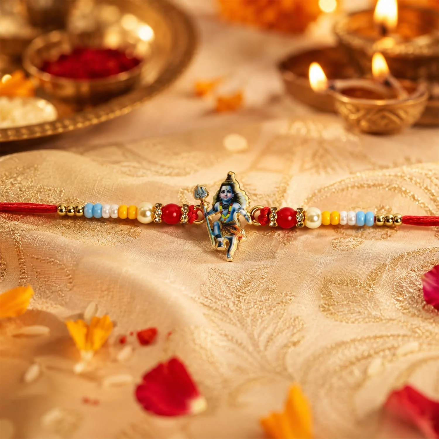 Rakhi with Chocolate for Brother (Set of 6) – Shiv Ji Swastik Raksha Bandhan Combo - Image 4