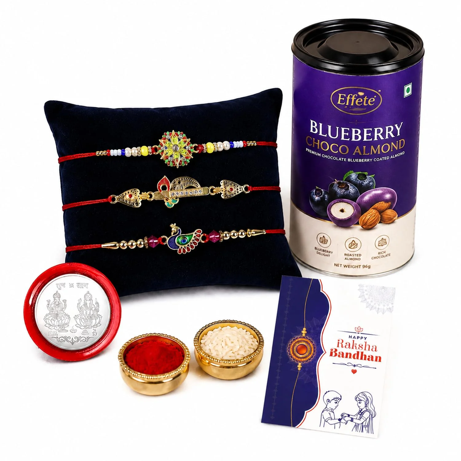 Rakhi with Chocolate for Brother (Set of 7) – Floral Bansuri Bird Shape Gift Combo - Image 2