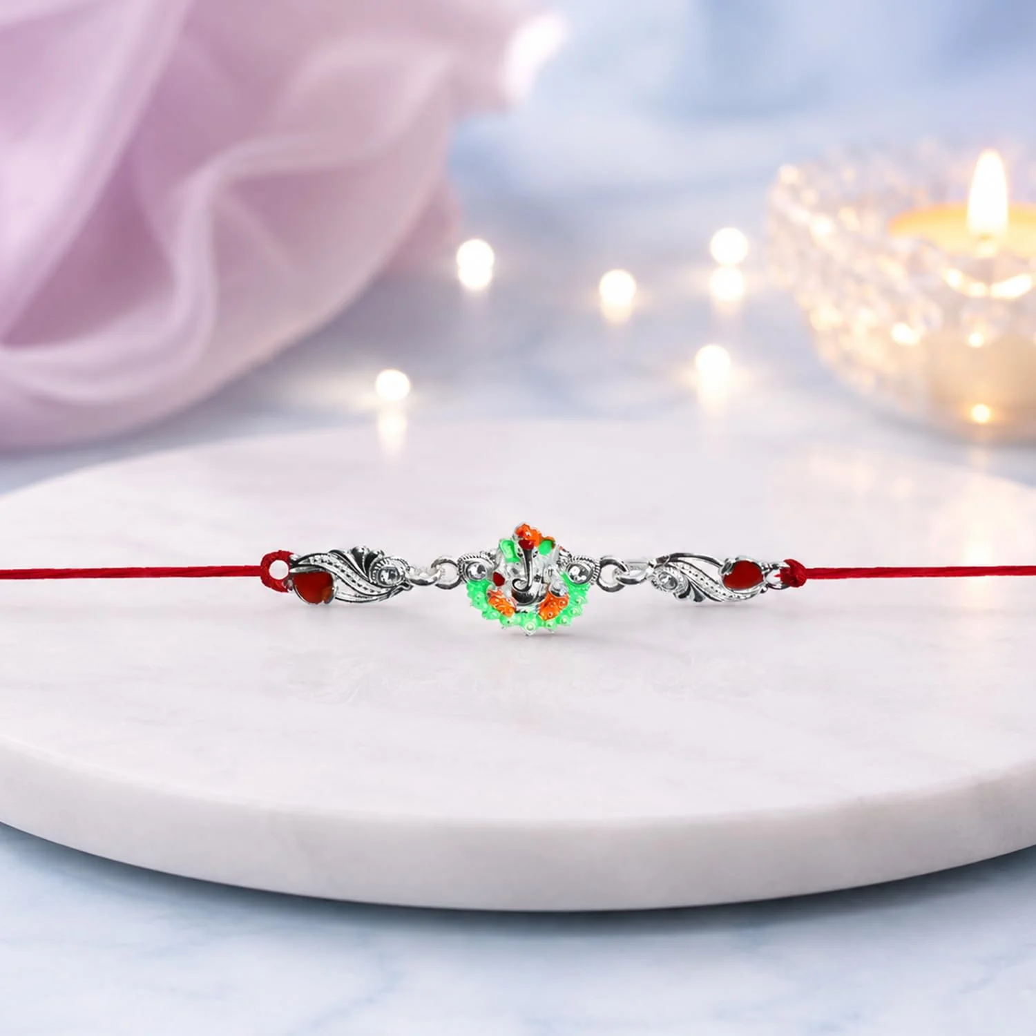 Rakhi with Chocolate for Brother (Set of 7) – Ganesha Peacock Food Style Gift Combo - Image 6