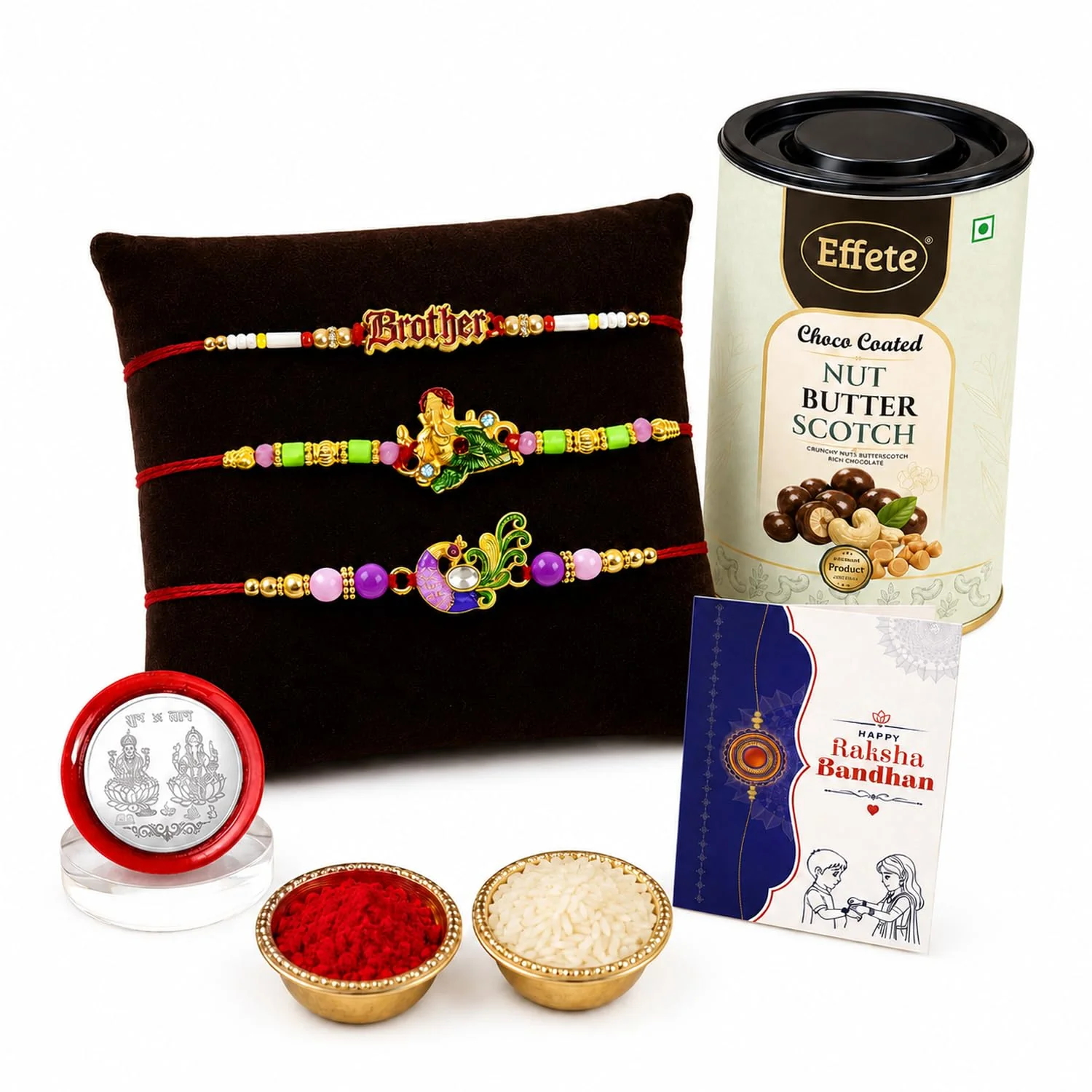 Rakhi with Chocolate for Brother (Set of 7) – Kids Brother Leaf Bird Shape Combo - Image 2