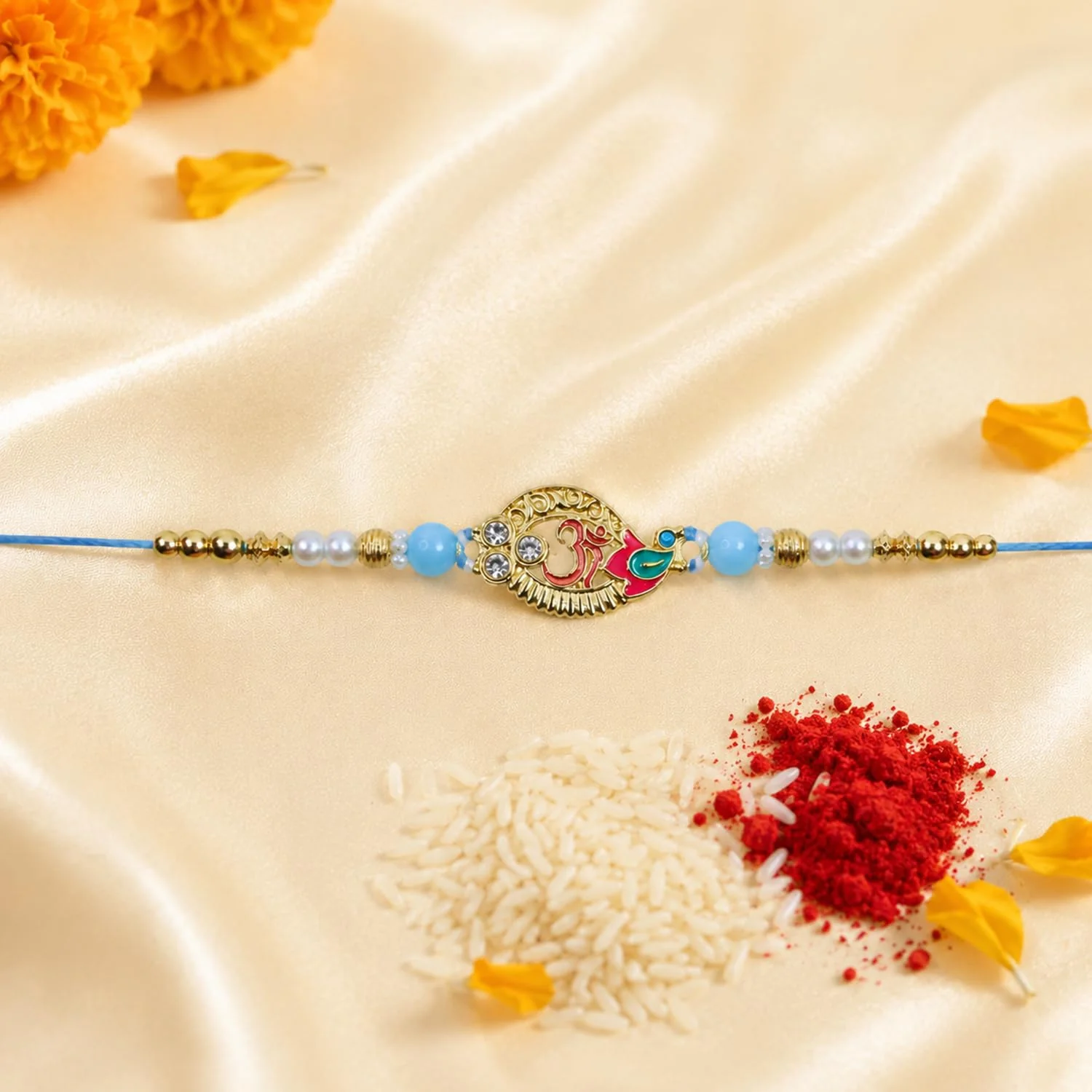 Rakhi with Chocolate for Brother (Set of 7) – Lion Om Peacock Raksha Bandhan Combo - Image 8