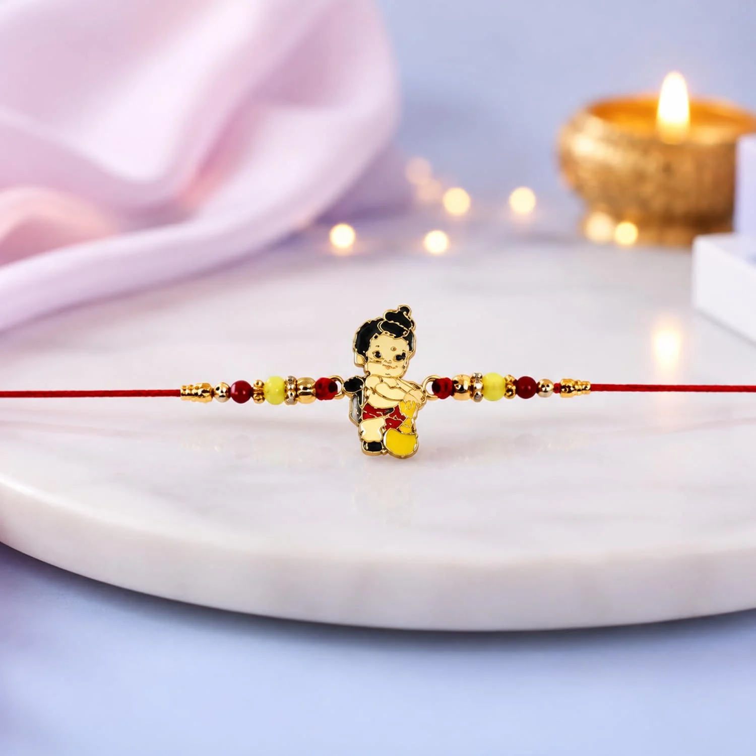 Rakhi with Chocolate for Brother (Set of 7) – Bal Hanuman Feather Peacock Gift Combo - Image 8