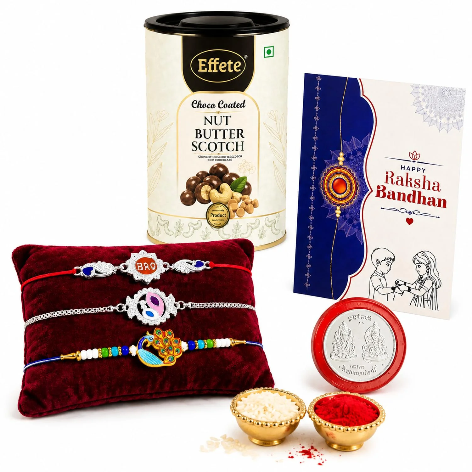 Rakhi with Chocolate for Brother Combo (Set of 7) – Bro Peacock Raksha Bandhan Festiv - Image 2