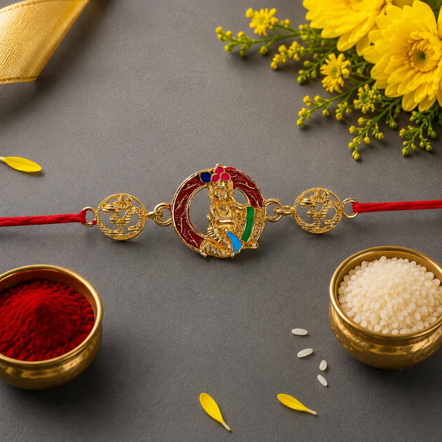 Rakhi with Fridge Magnet for Brother (Set of 8) – Floral, Rhombus Raksha Bandhan Gift - Image 4