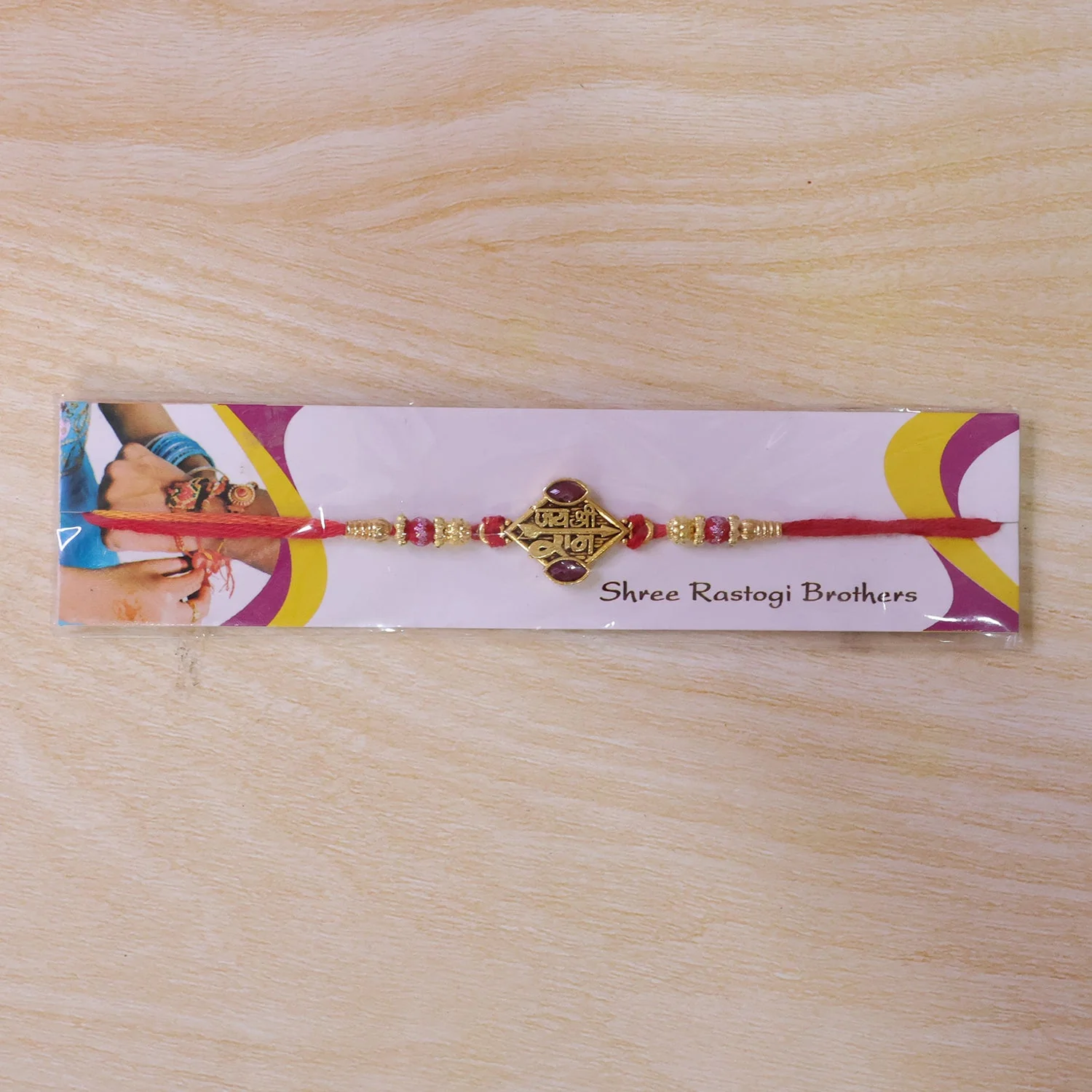 Ram Ruby Stone Rakhi for Brother Bhai Raksha Bandhan Festival Special Gift - Image 6