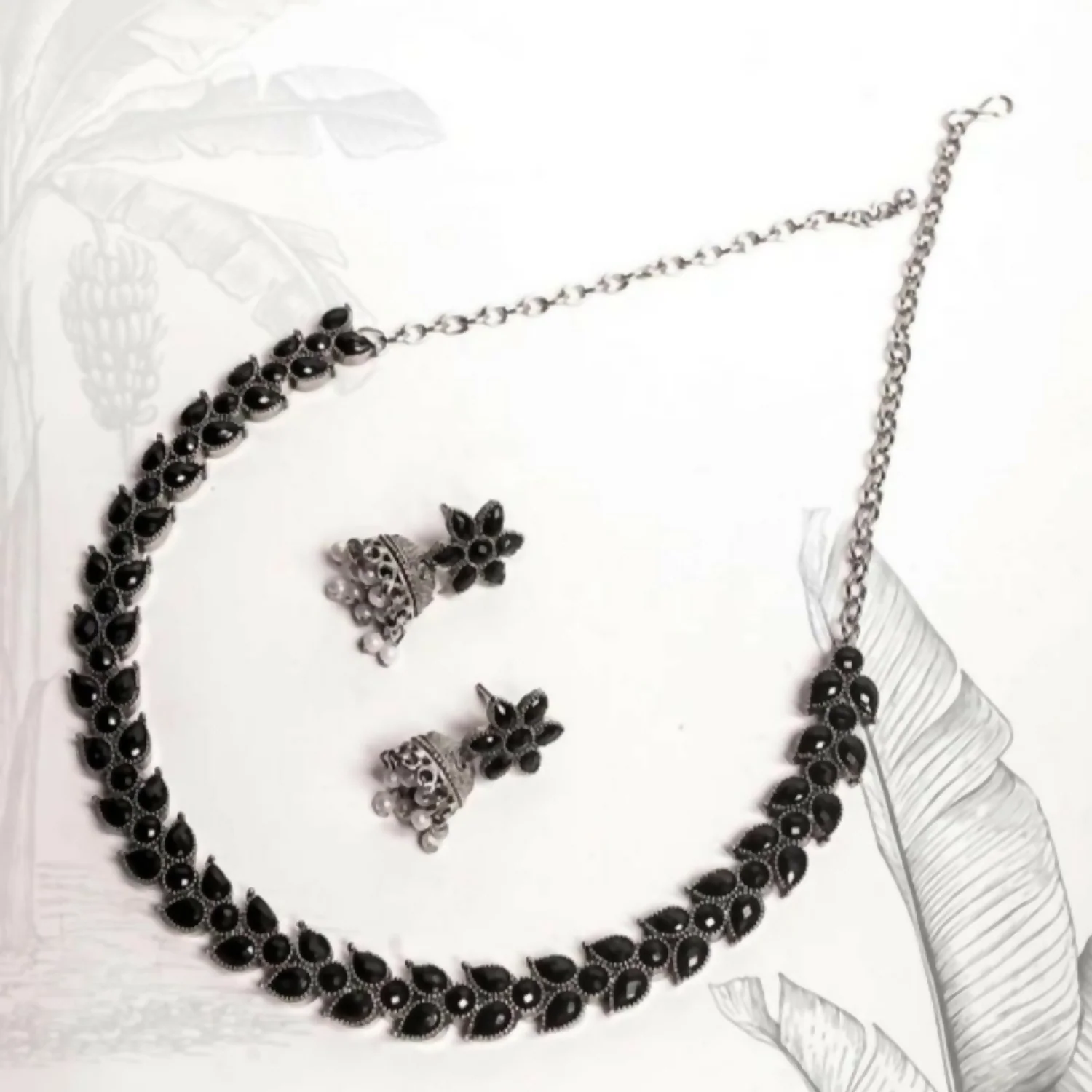 Rangeela Gold Black Stone Necklace Set with Earrings Elegant Traditional Jewellery Set - Image 5