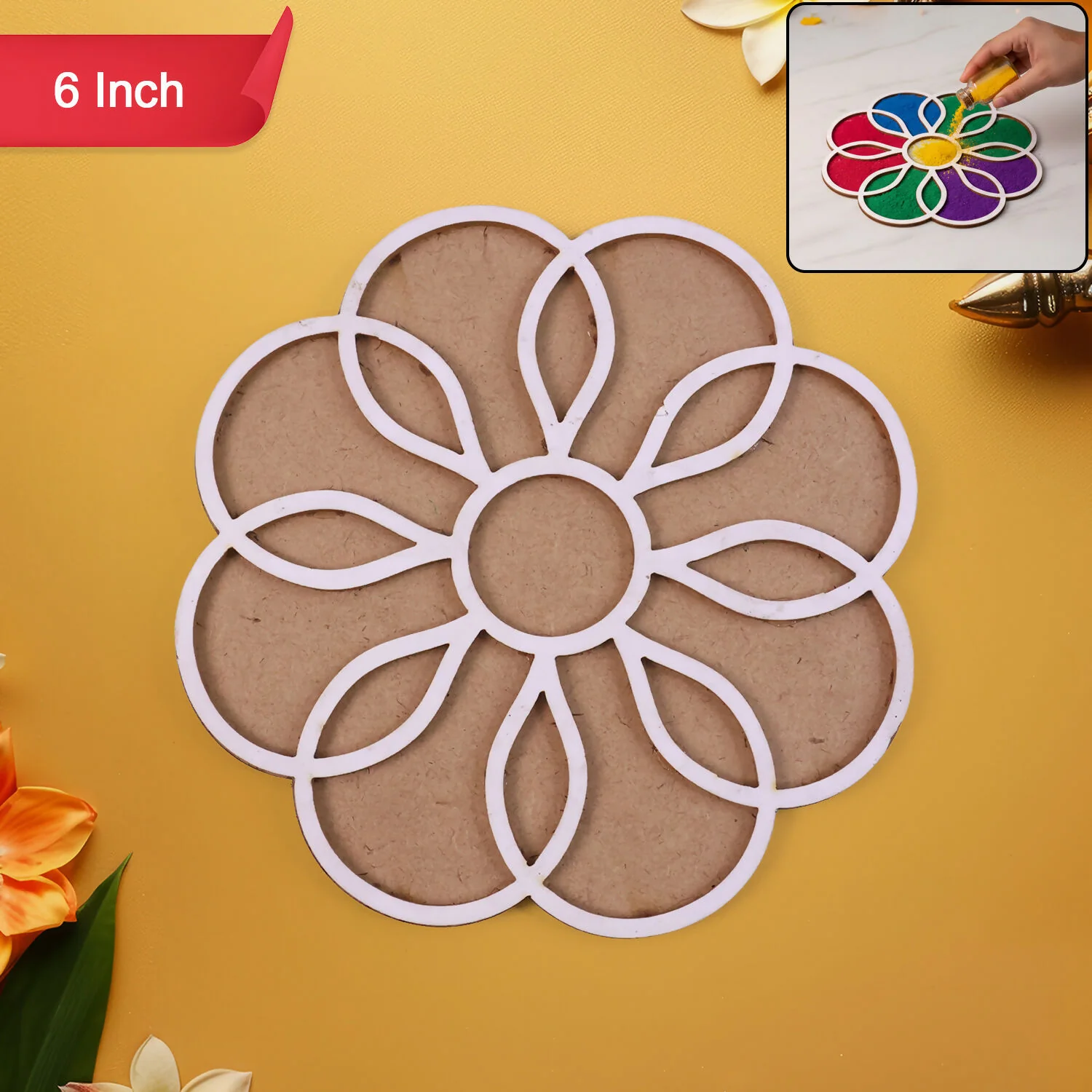 Rangoli Stencil Flower Design – Easy Diwali & Festival Decor - Image 8
