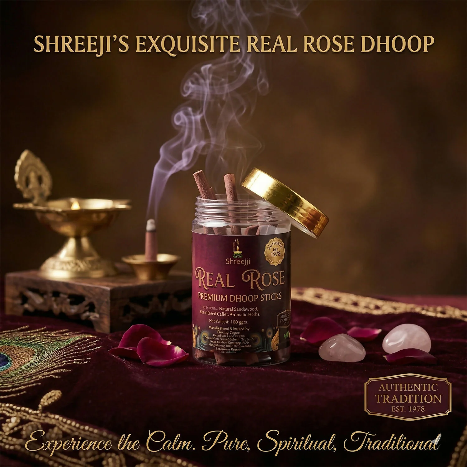 Rose Dhoop Sticks – Natural, Long-Lasting for Spiritual Relaxation - Image 4