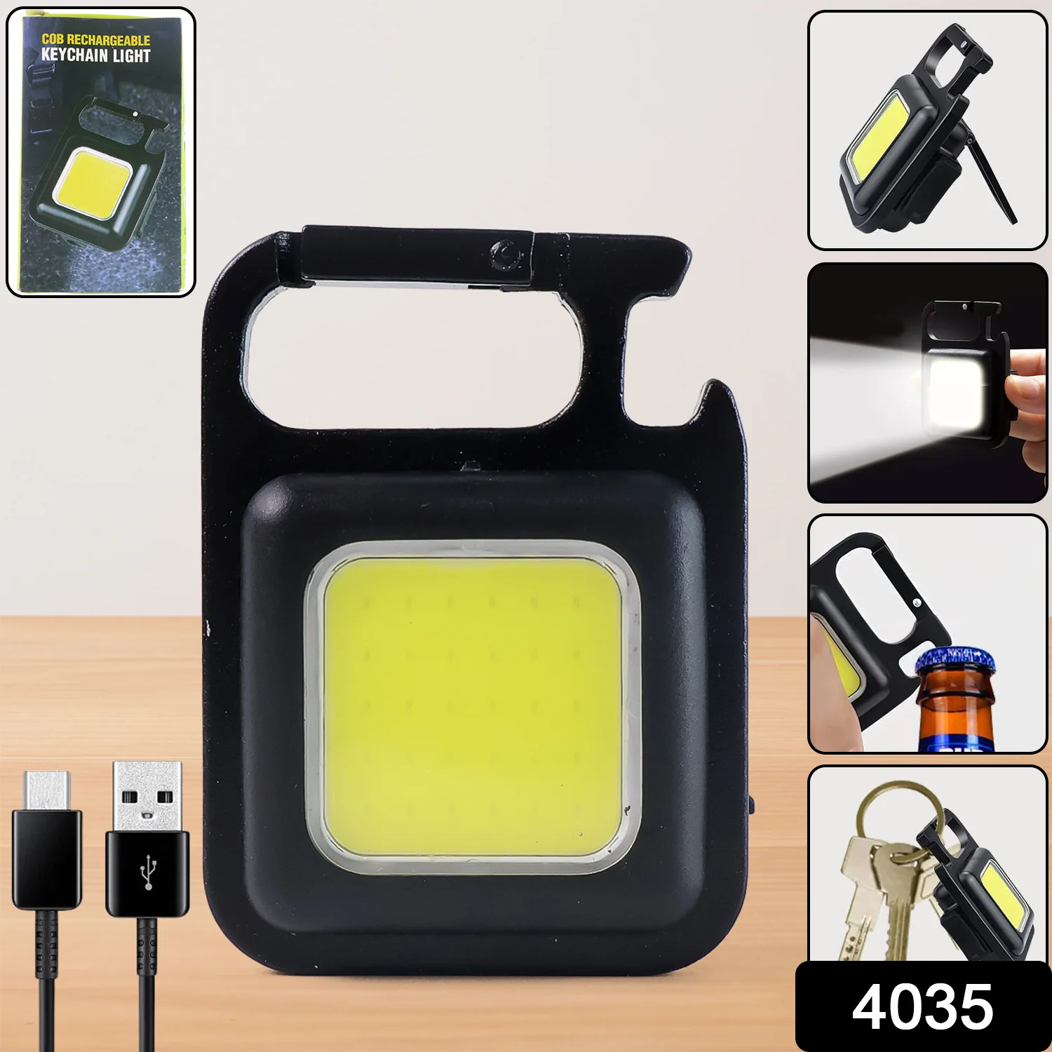 Rechargeable Keychain Flashlight – 4 Light Modes, Magnetic Base, COB light, | Vastate - Image 2