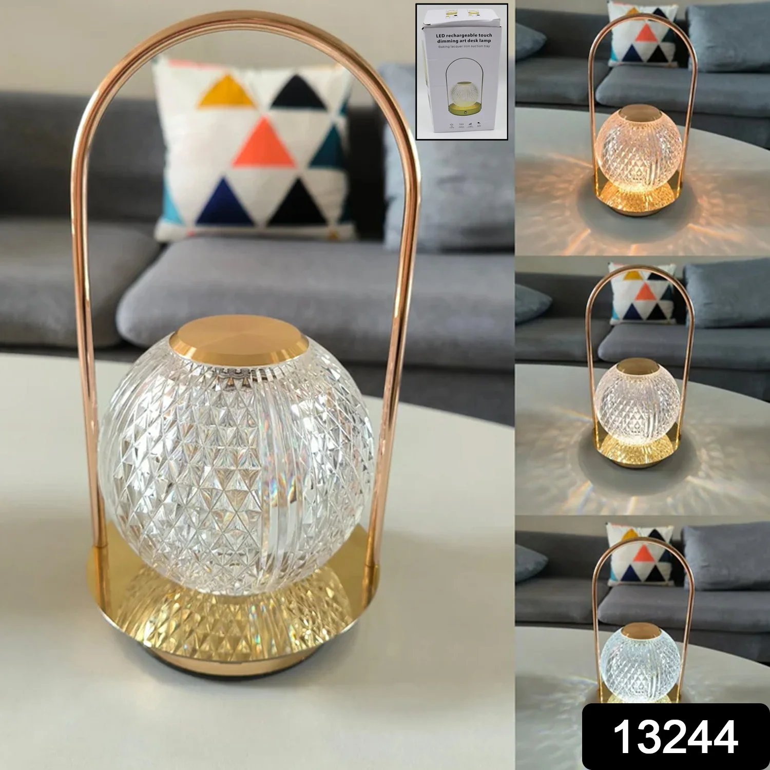 Rechargeable LED Touch Lamp – Crystal Ball Design | Indo Glow - Image 2