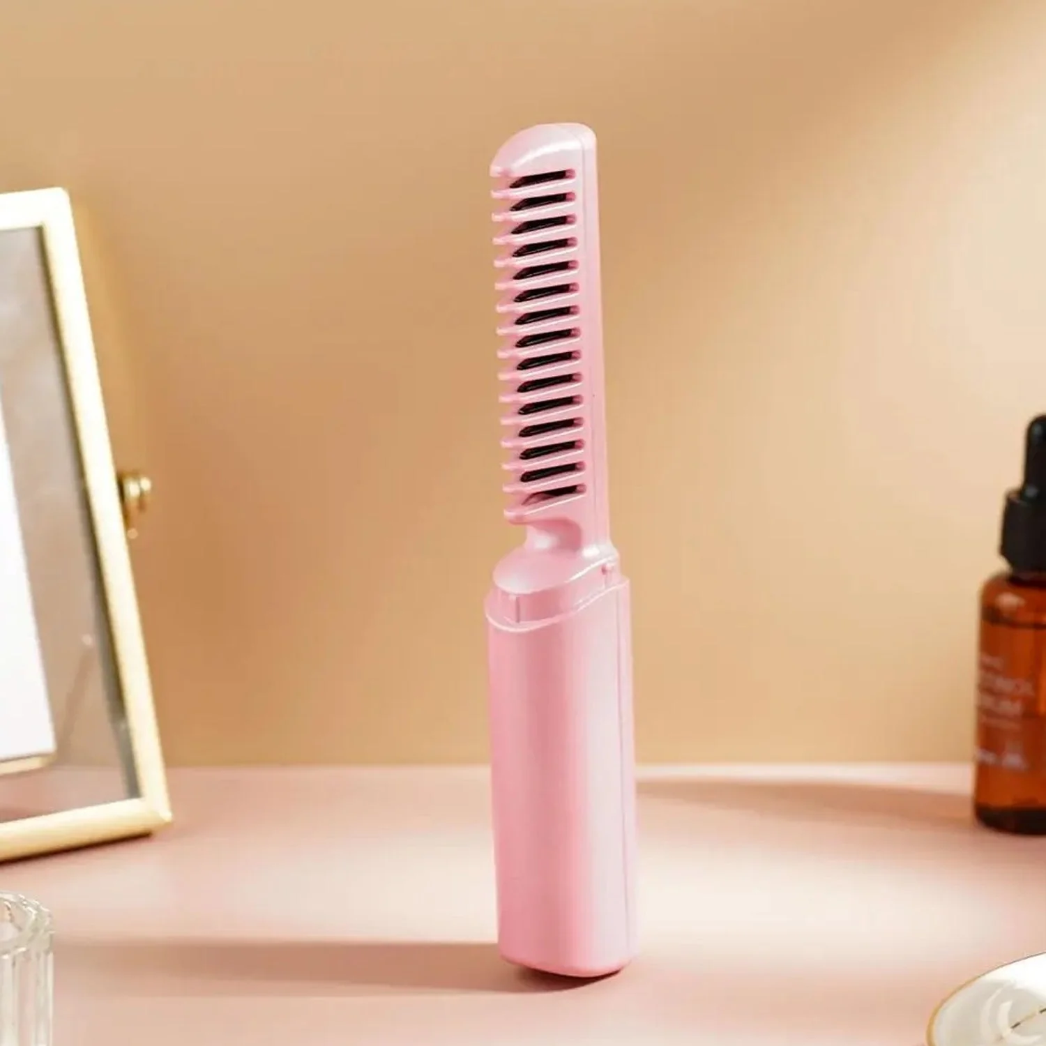 Mini Hair Straightener Brush – Cordless & Rechargeable for Travel - Image 7