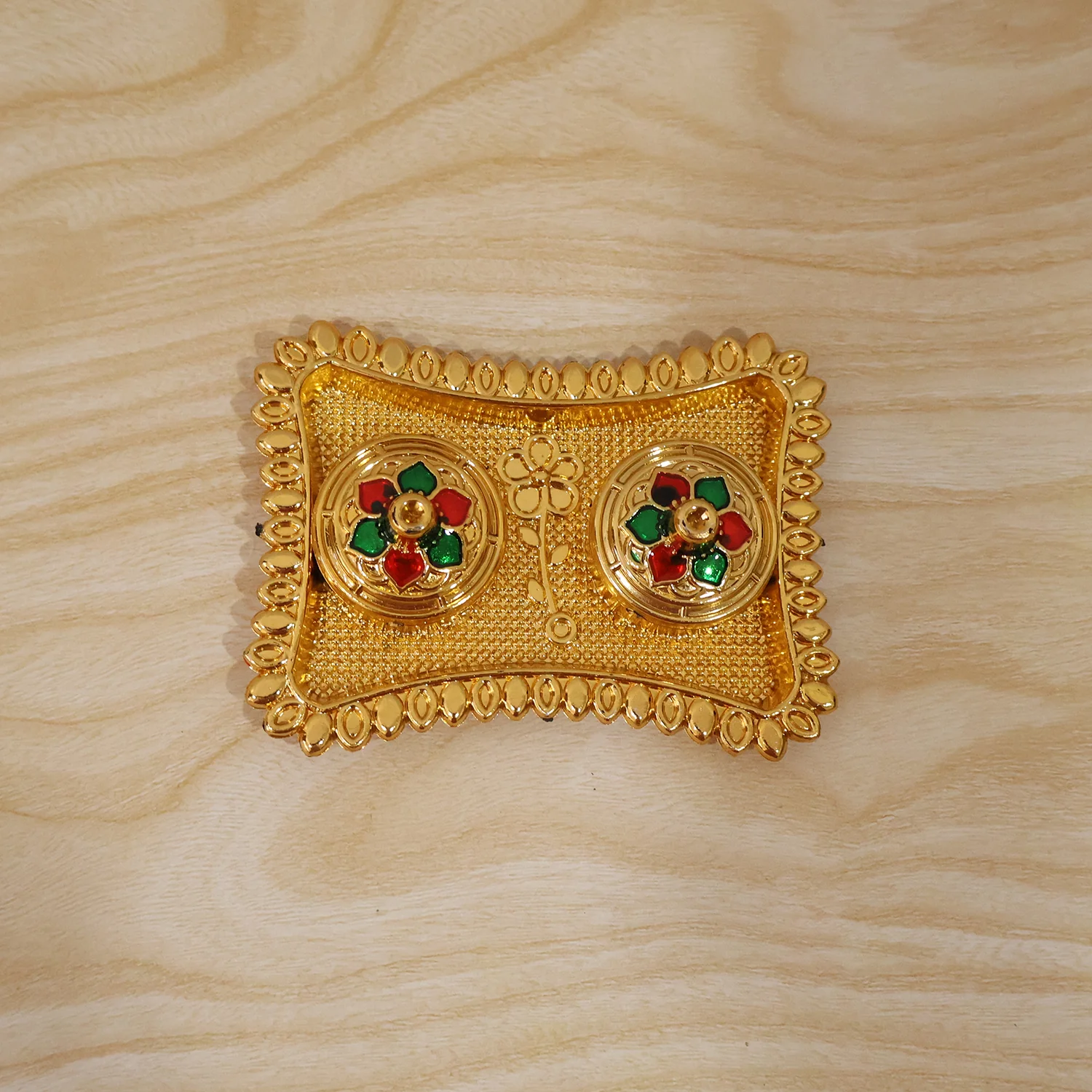 Kumkum Holder – Elegant Meenakari Floral Design for Pooja - Image 9