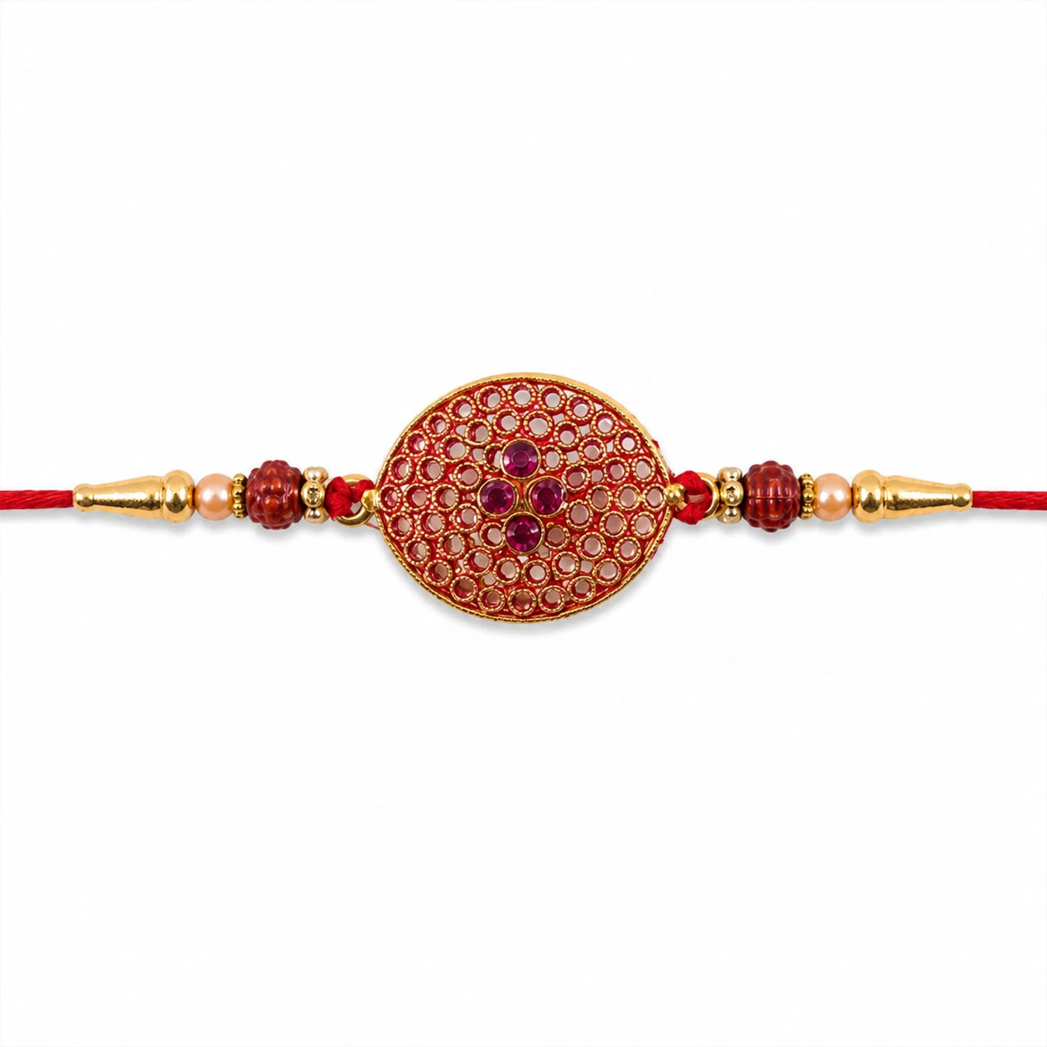 Meenakari Rakhi for Brother – Elegant Kundan Beads with Traditional Charm - Image 5