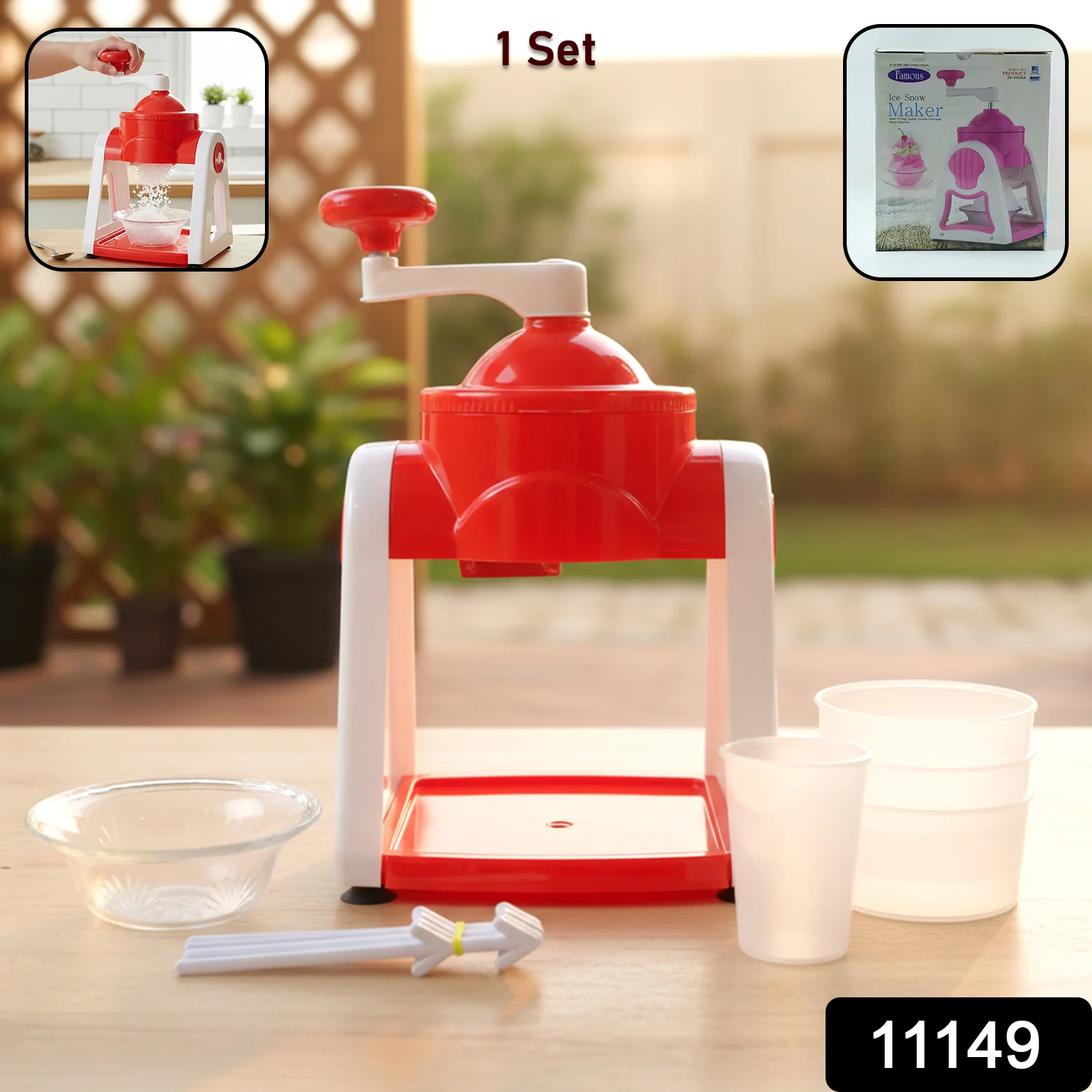Manual Gola Maker – Portable Red Ice Slush Machine for Refreshing Treats - Image 2