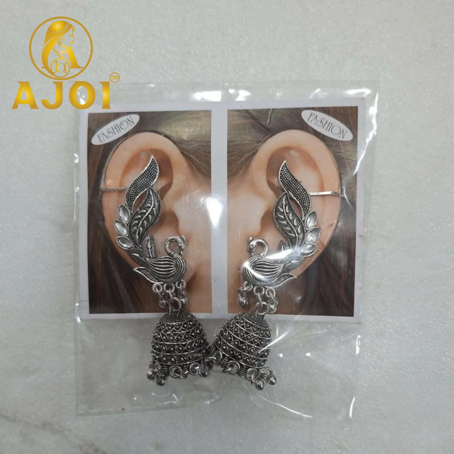 Swan Motif Earrings – Antique Silver Elegance - Image 4