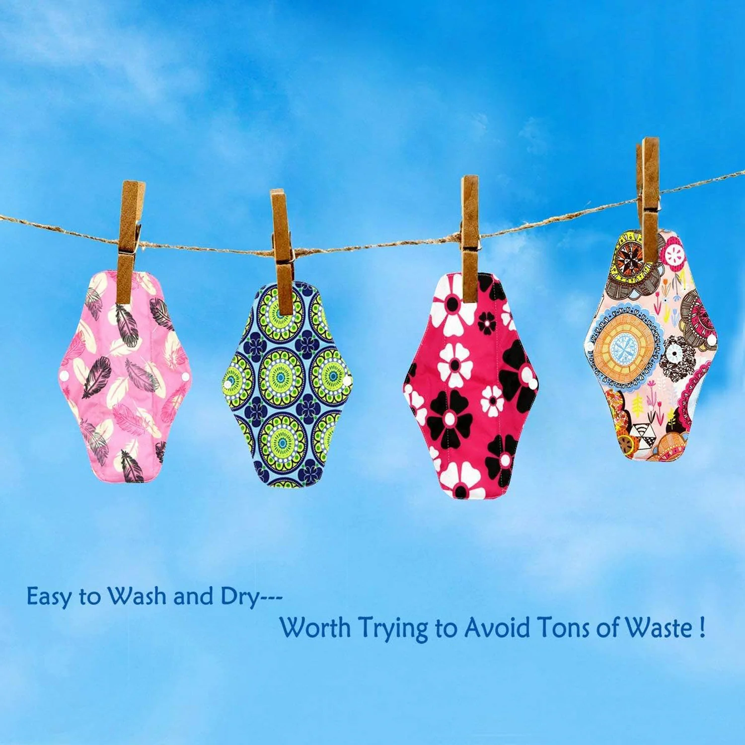 Reusable Cloth Sanitary Pads – 4 Pc Eco-Friendly Set - Image 4